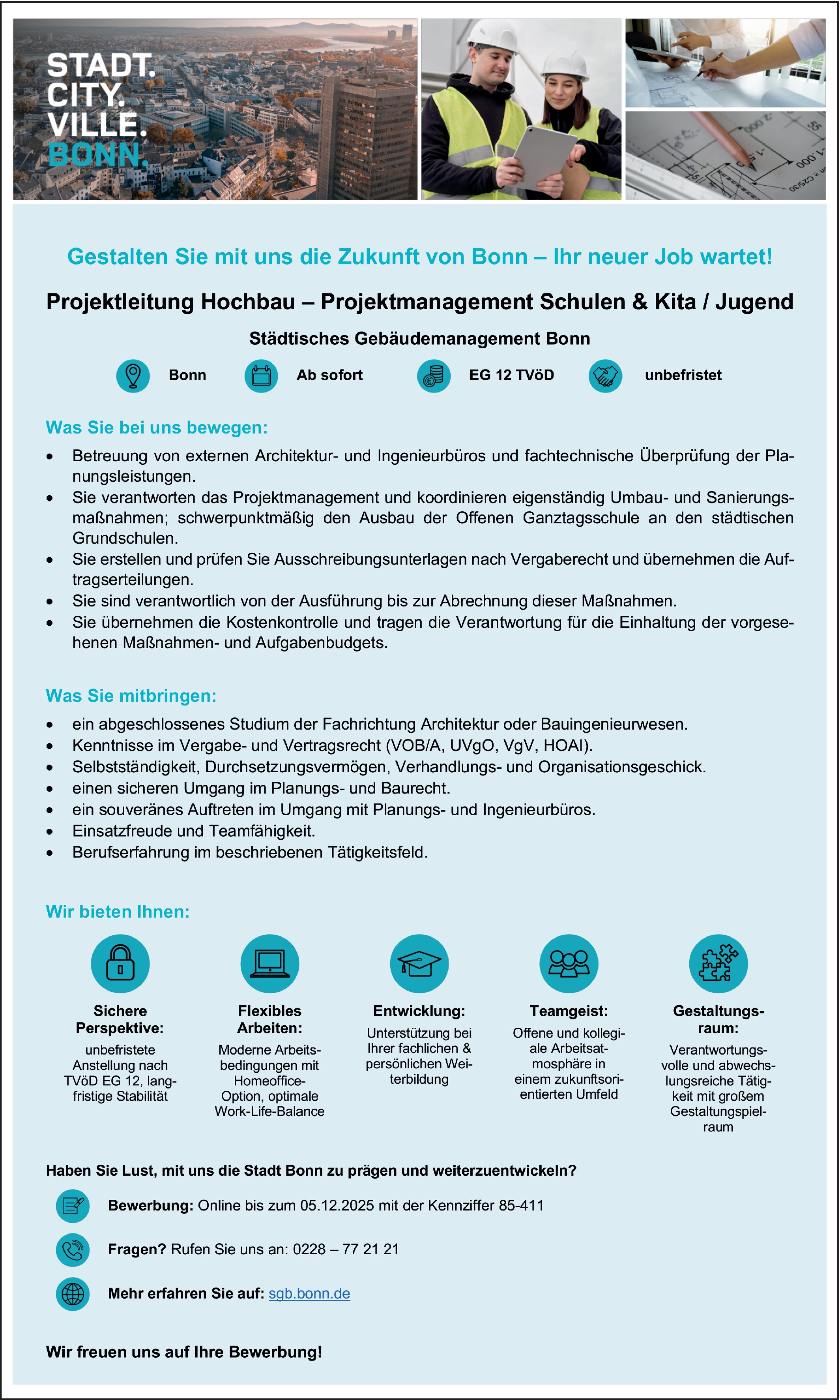 Projektleiter/in Hochbau öffentlicher Dienst