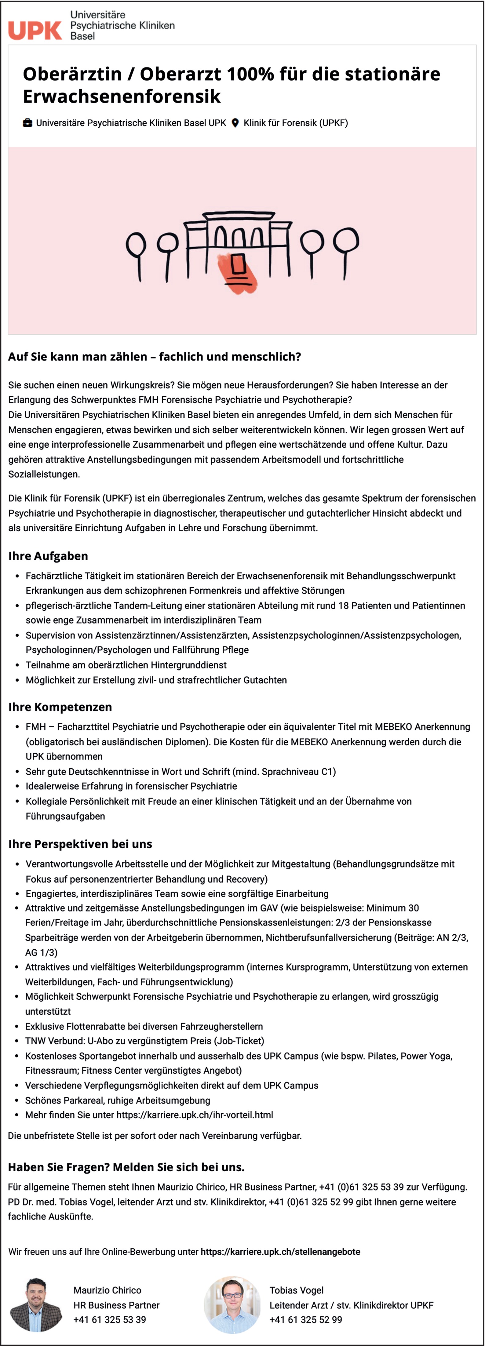 Oberarzt m/w/d stationäre Erwachsenenforensik