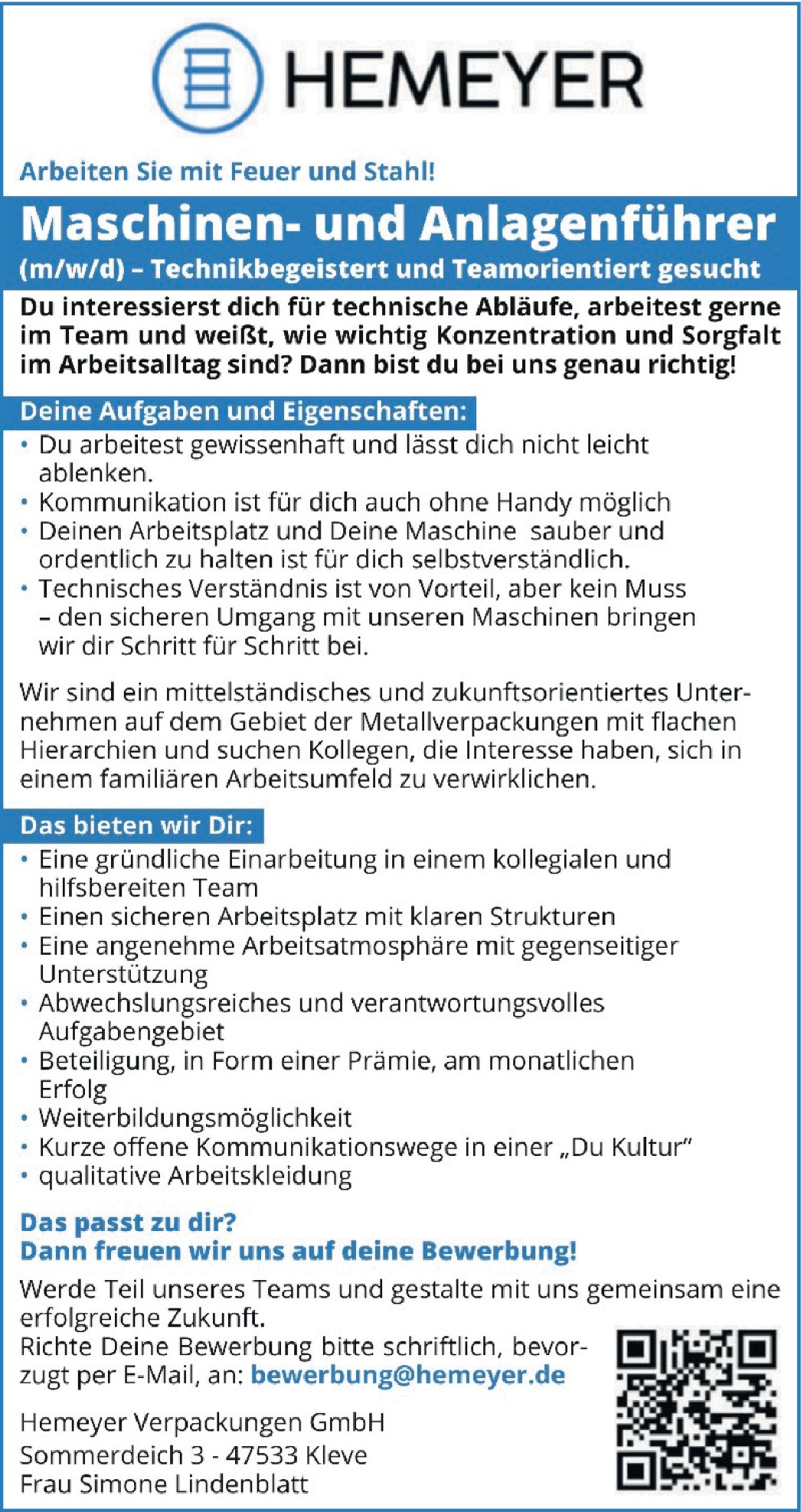 Maschinen- und Anlagenführer (m/w/d) 