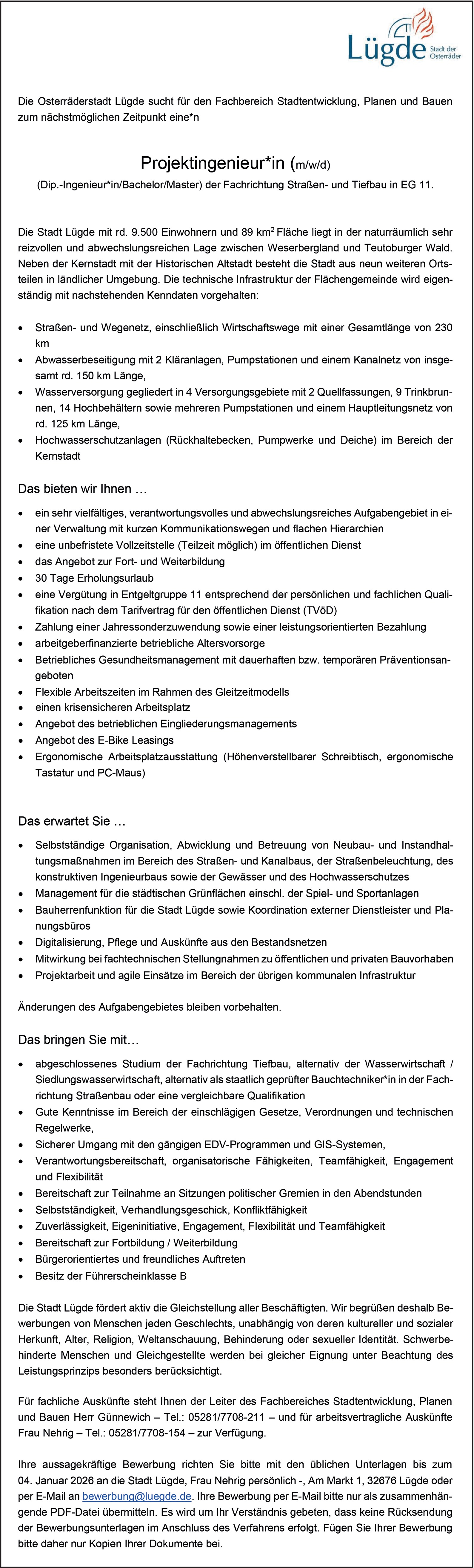 Ingenieur- Straßenbau/-verkehr m/w/d