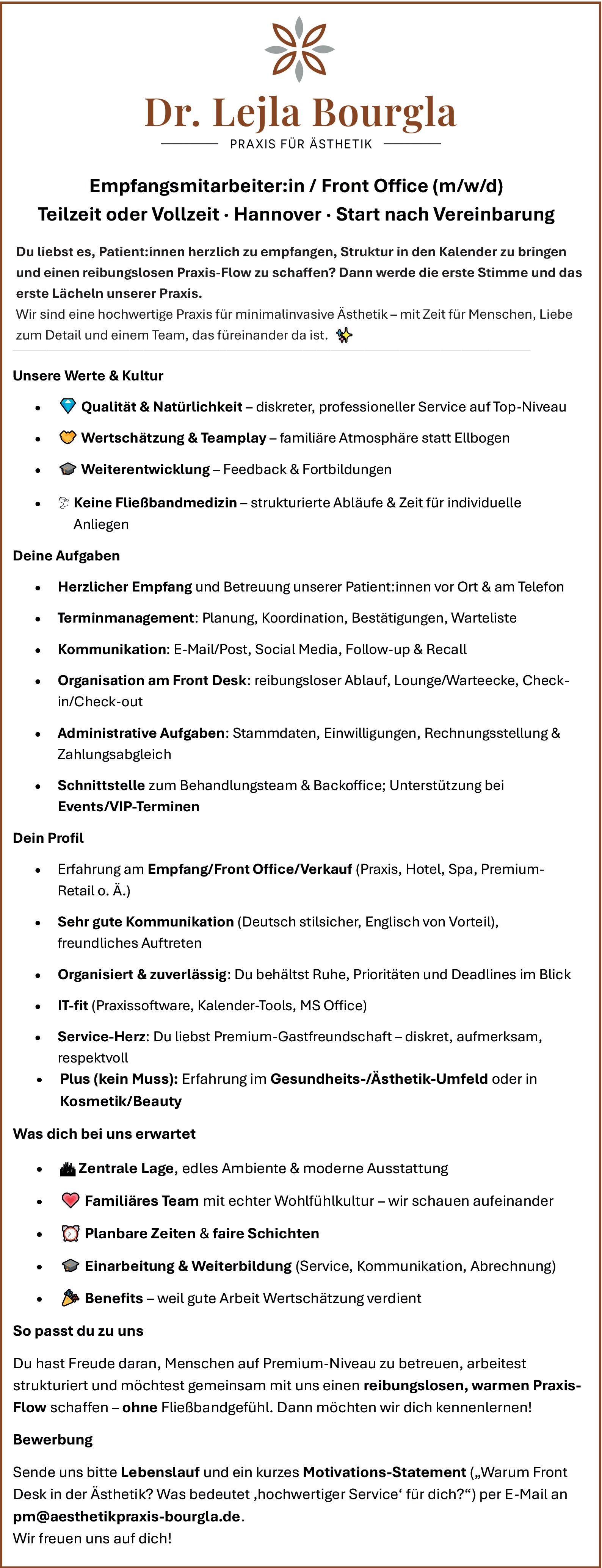 Empfangsmitarbeiter m/w/d