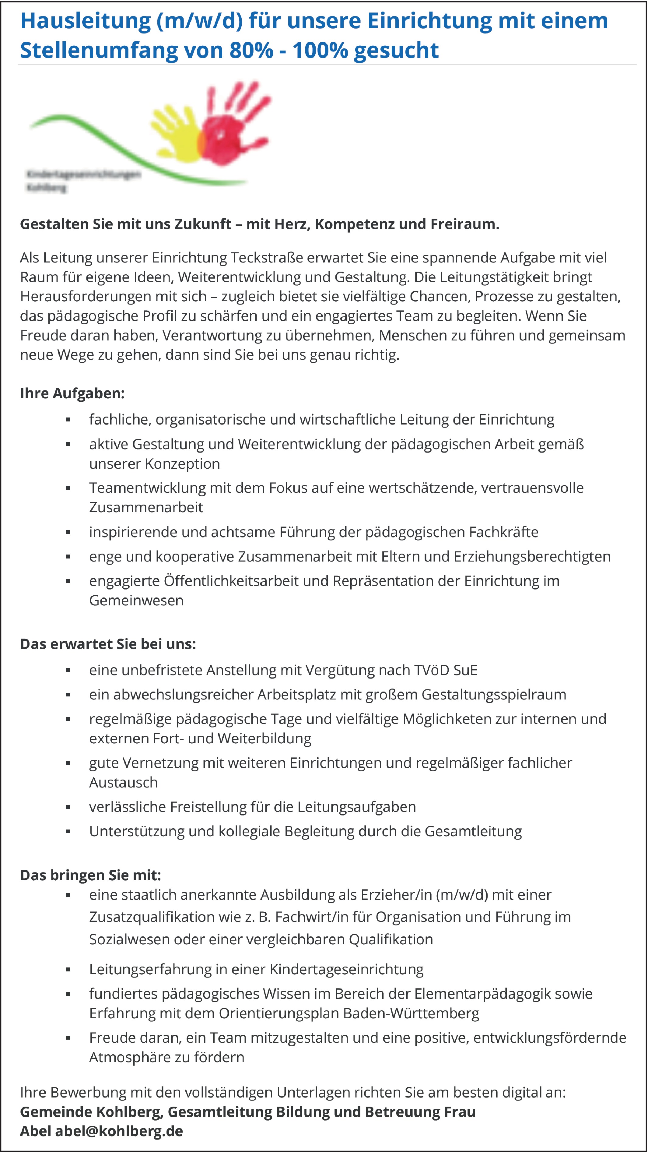 Kindergartenleiter m/w/d