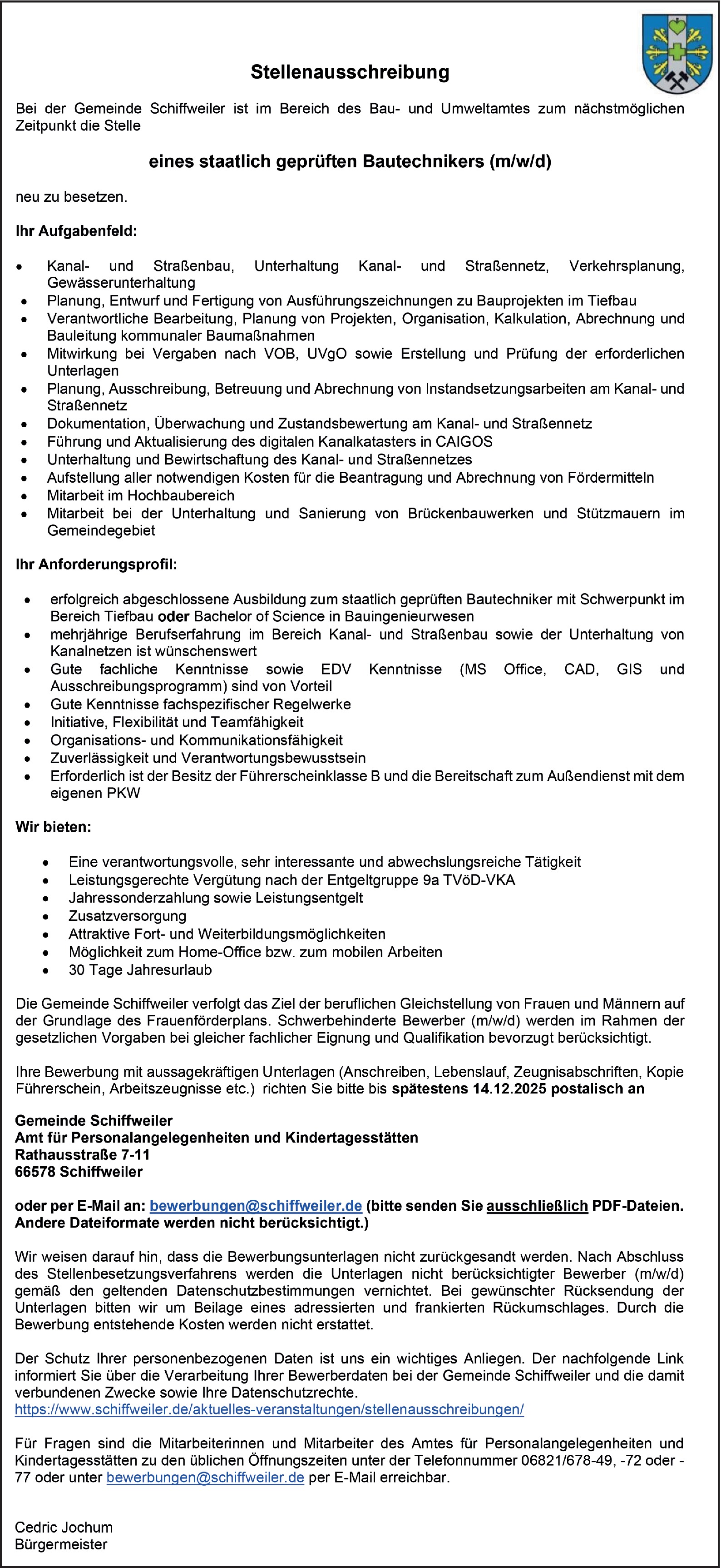 Tiefbautechniker (m/w/d)