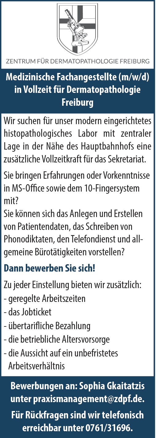 Medizinische Fachangestellte MFA m/w/d