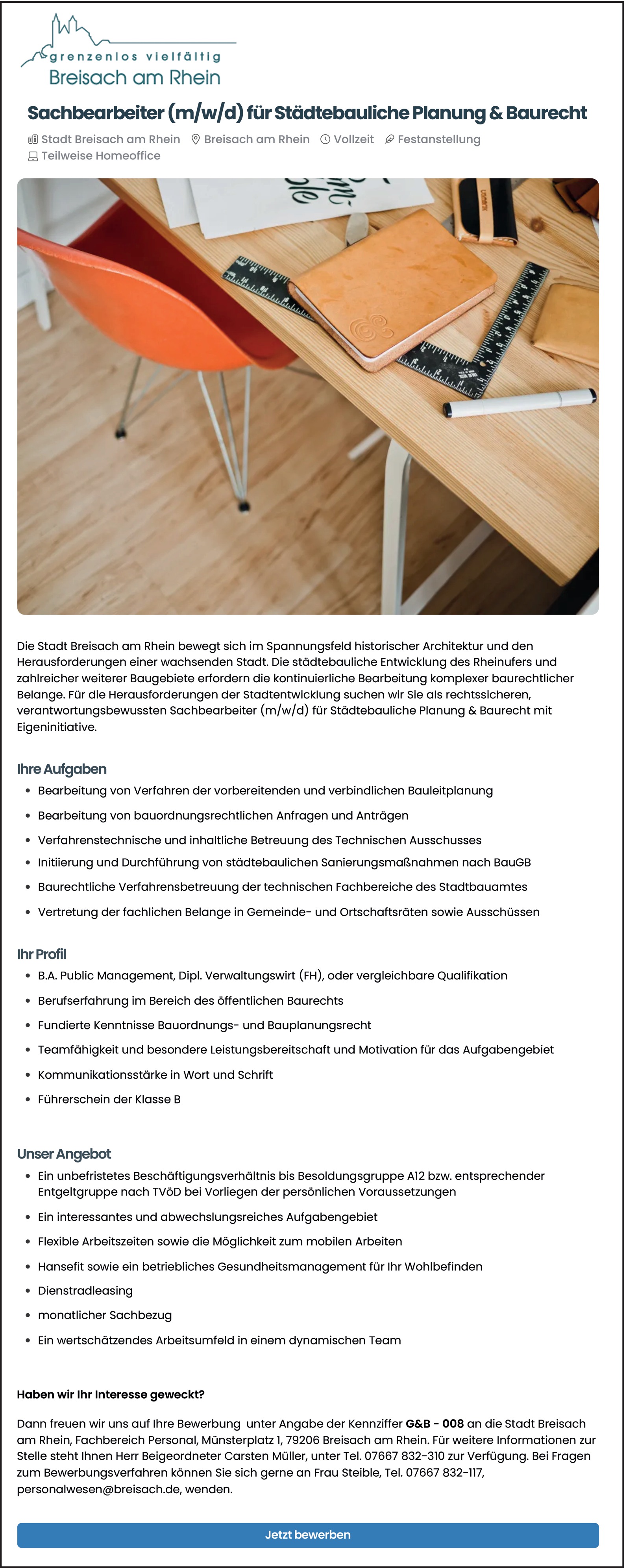 Dipl. Verwaltungswirt m/w/d für Städtebauliche Planung & Baurecht