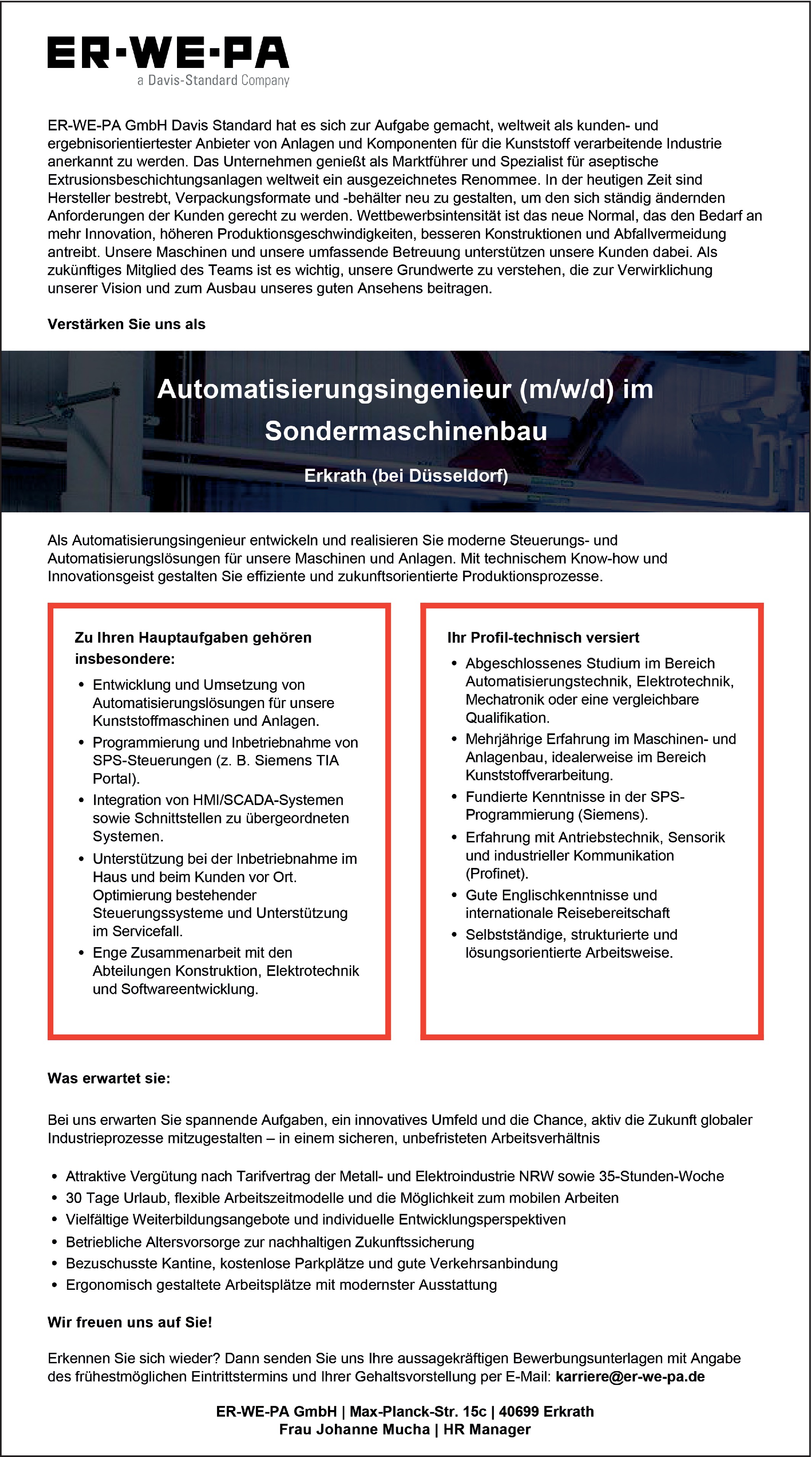 Automatisierungsingenieur m/w/d Sondermaschinenbau 