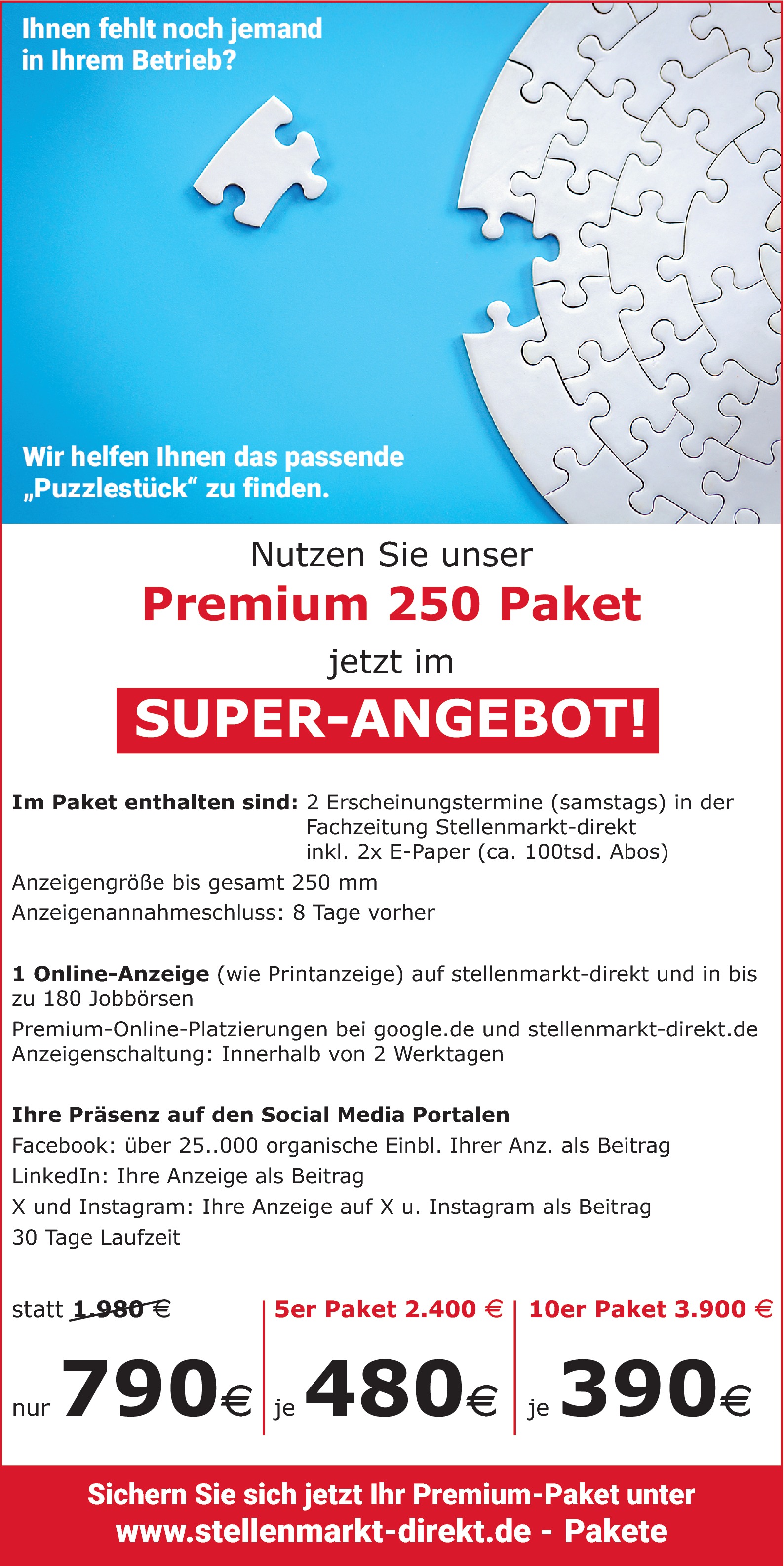 Bis zu 80% Rabatt! Nutzen Sie unser Premium 250 Paket jetzt im Super-Angebot!