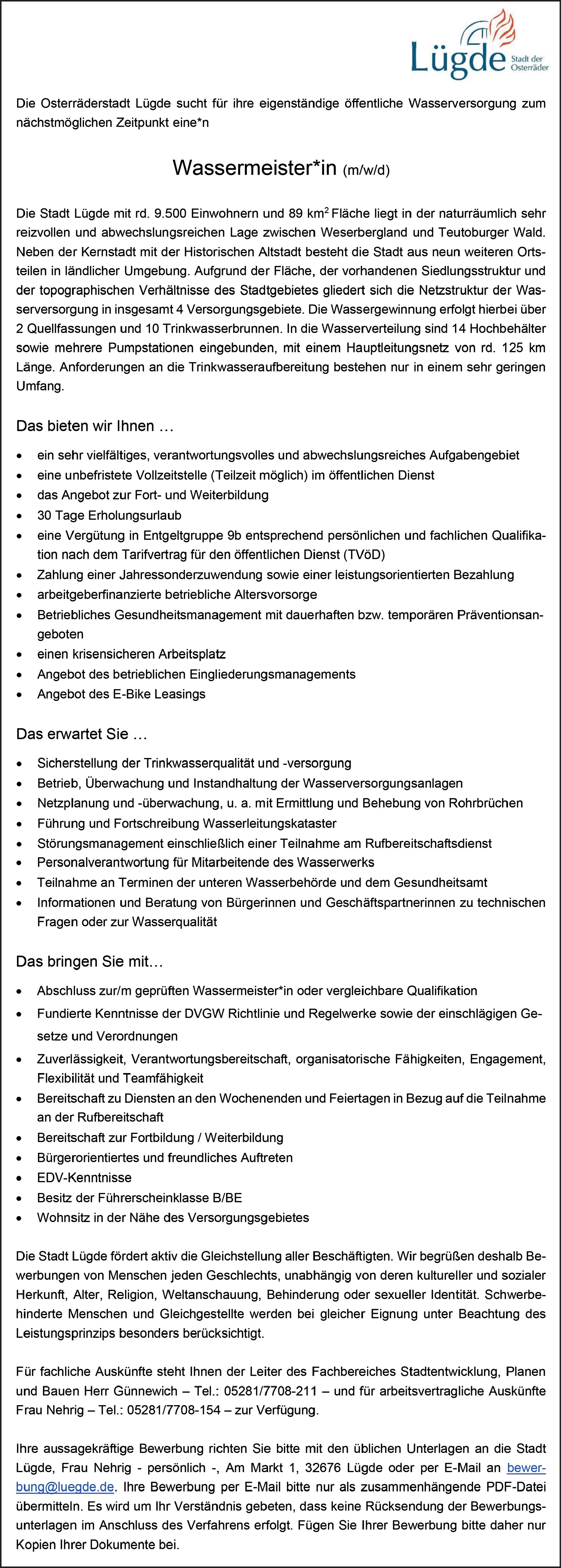 Wassermeister m/w/d
