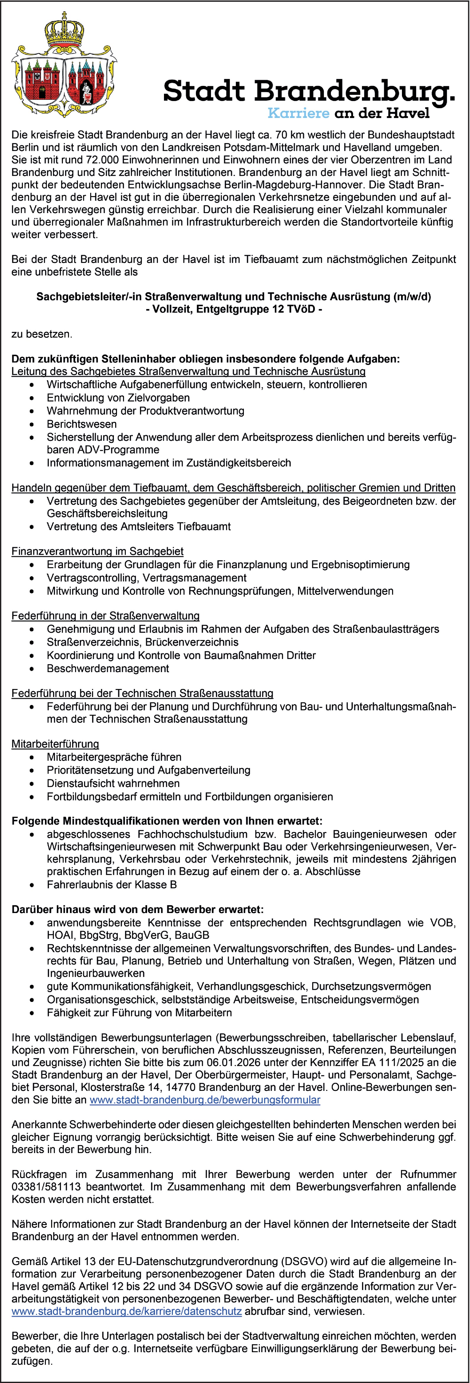 Bauingenieur/in öffentlicher Dienst