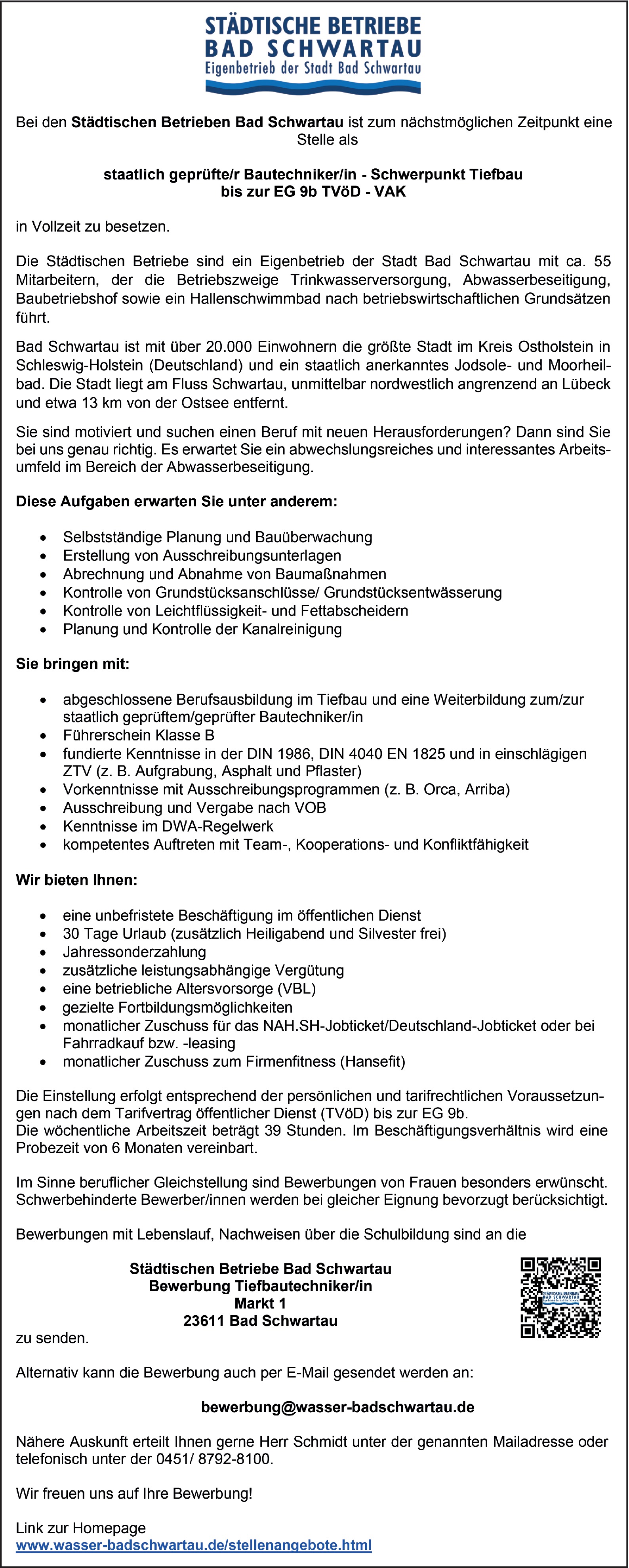 Tiefbautechniker (m/w/d)