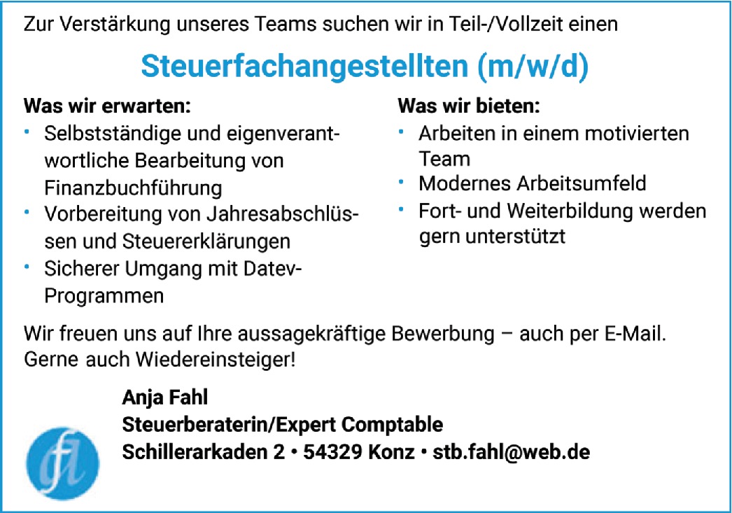 Steuerfachangestellte m/w/d