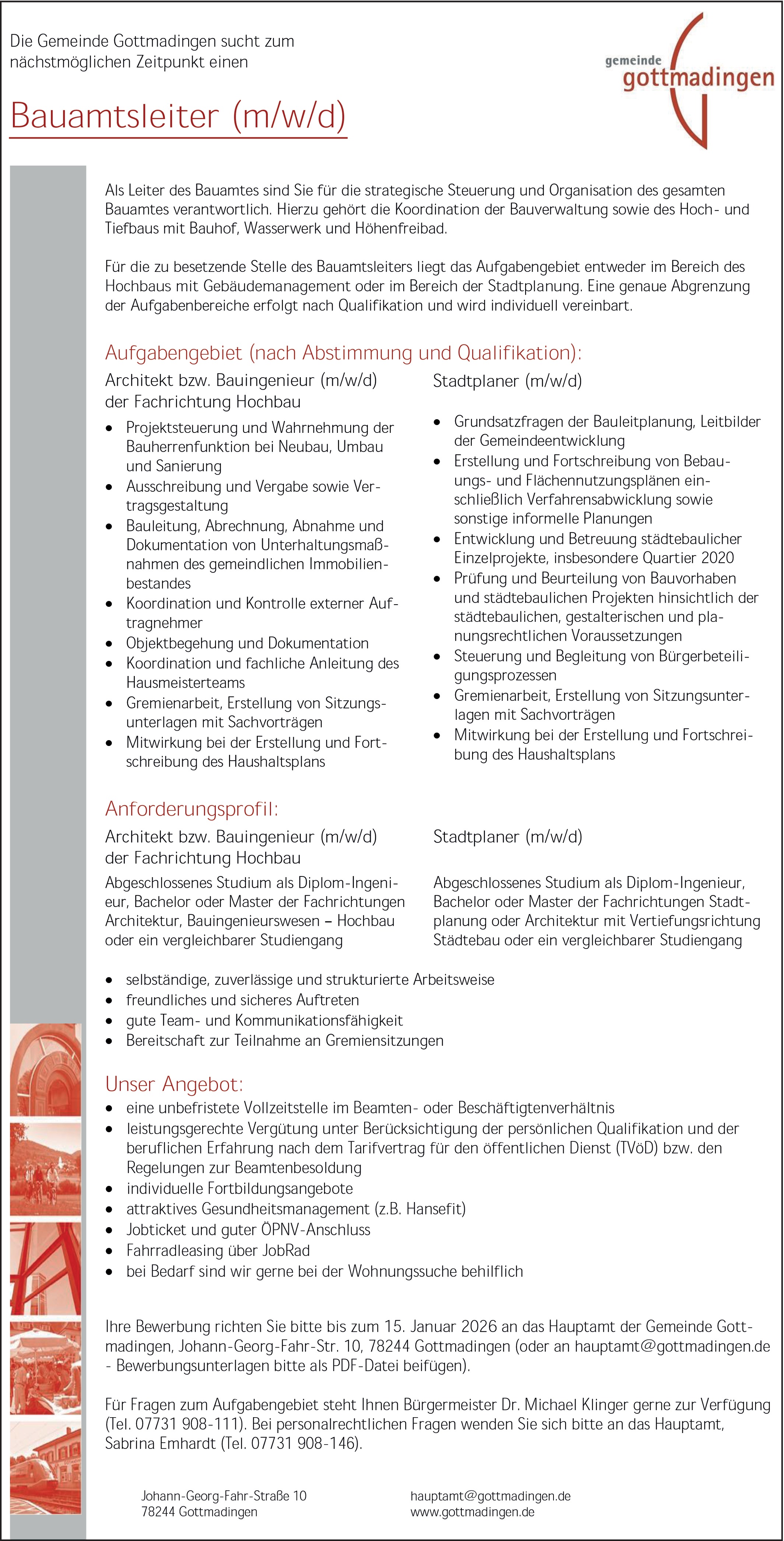 Architekt oder Bauingenieur Hochbau (m/w/d)