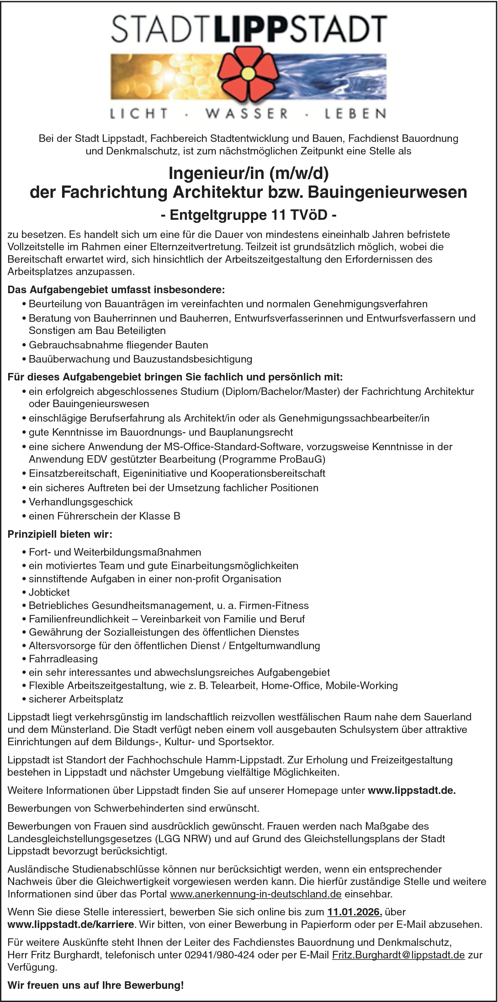 Architekt/in öffentlicher Dienst