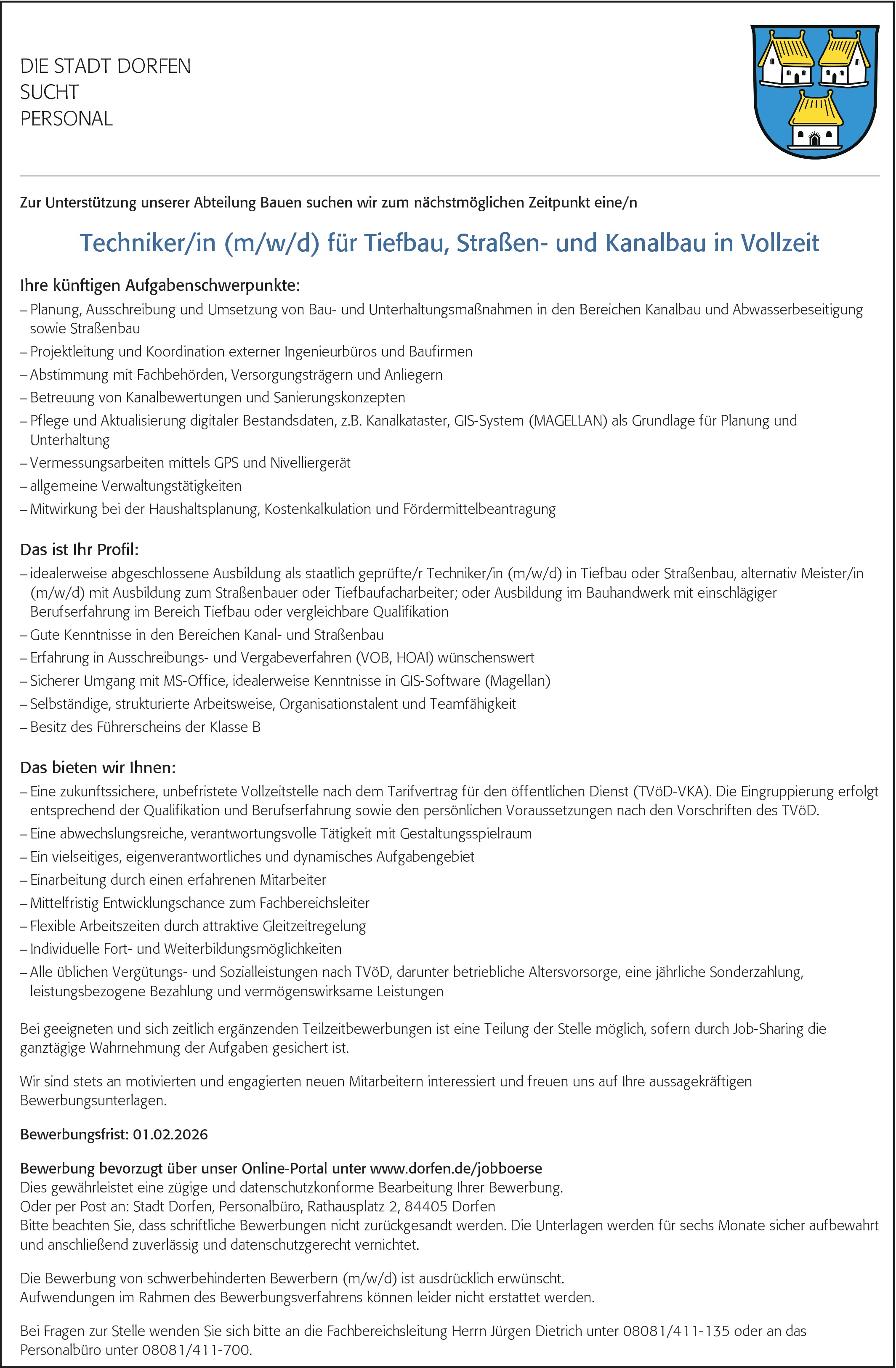 Techniker - Tiefbau / Straßenbau / Kanalbau (m/w/d)