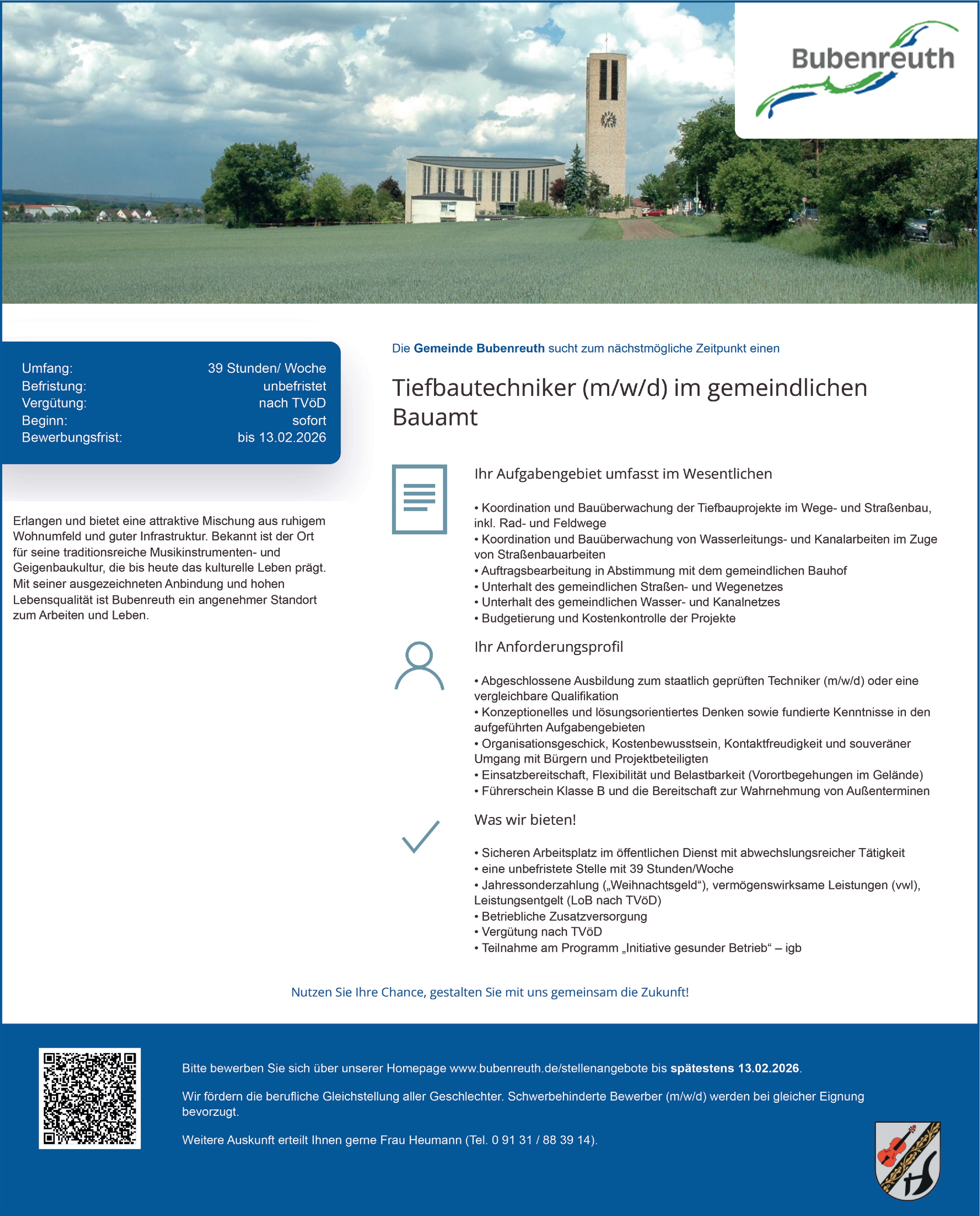 Tiefbautechniker / Bautechniker Tiefbau (m/w/d)