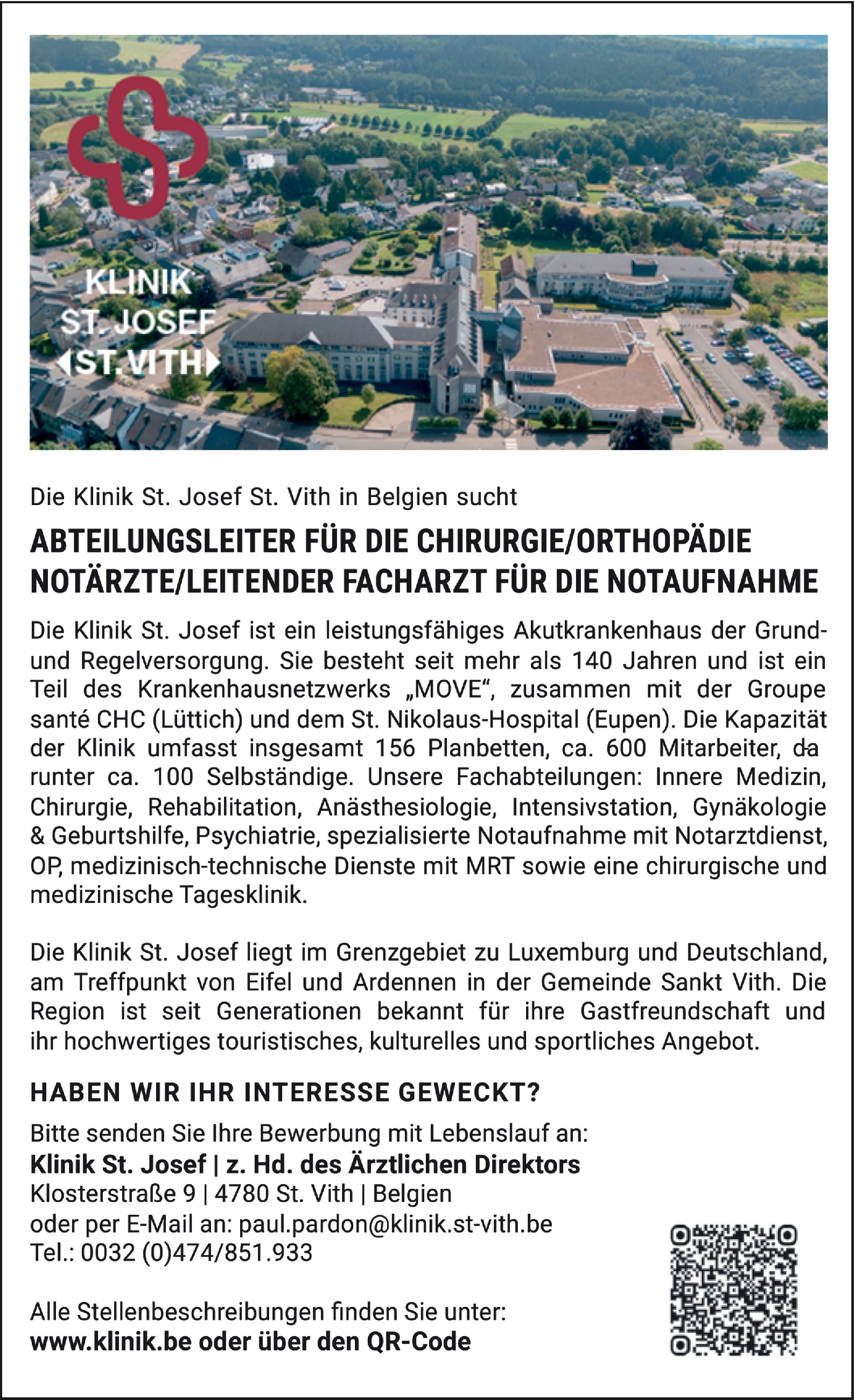 Abteilungsleiter für die Chirurgie/Orthopädie m/w/d