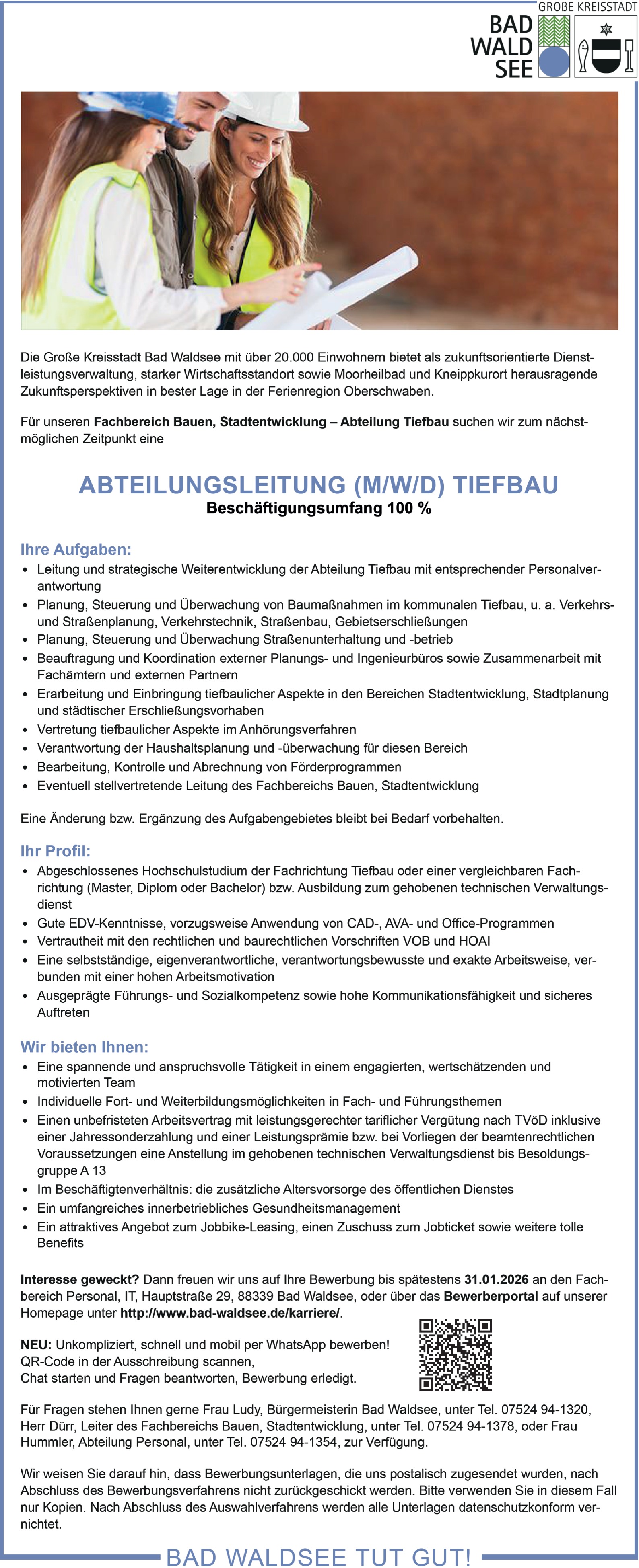 Bauingenieur Tiefbau m/w/d