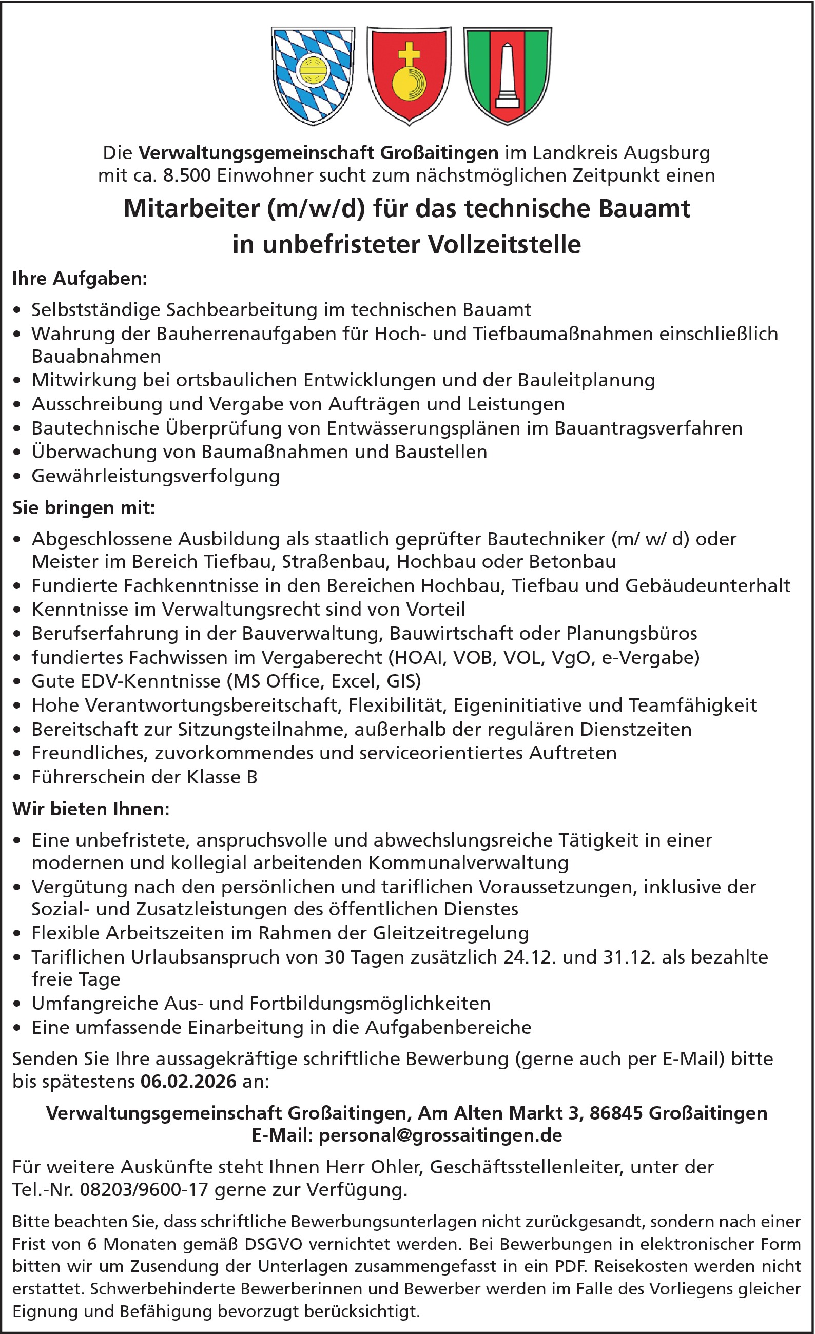 Bautechniker (m/ w/ d)