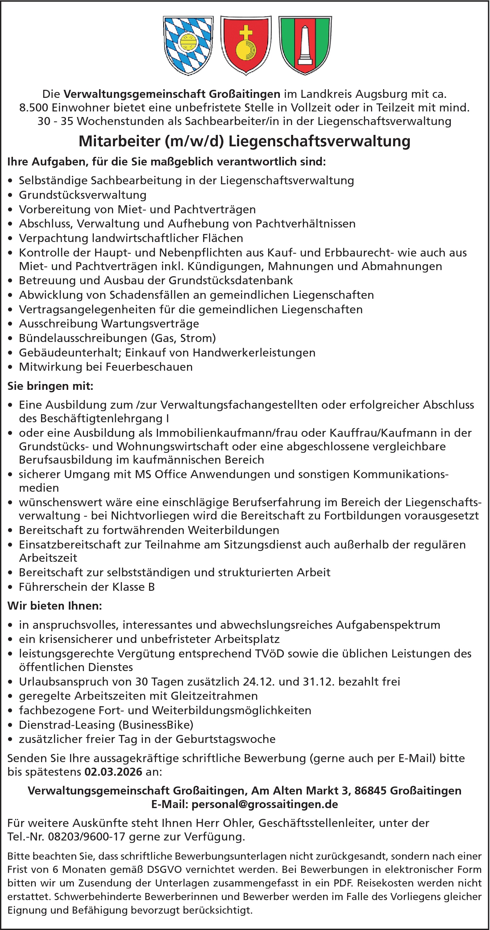 Kaufmann m/w/d Grundstücks- und Wohnungswirtschaft 