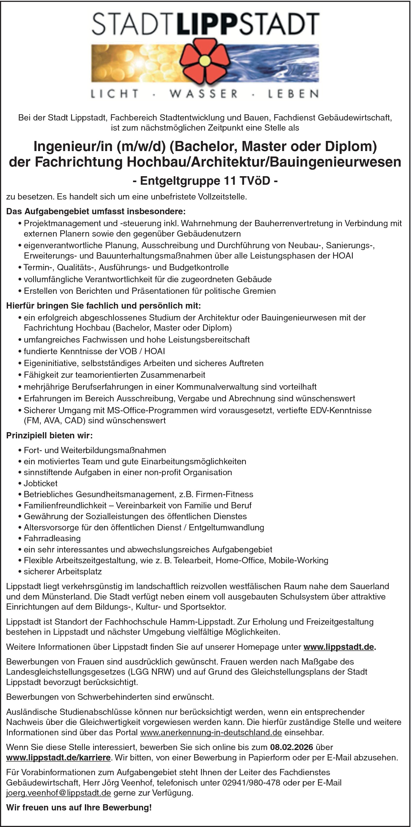 Architekt/in öffentlicher Dienst