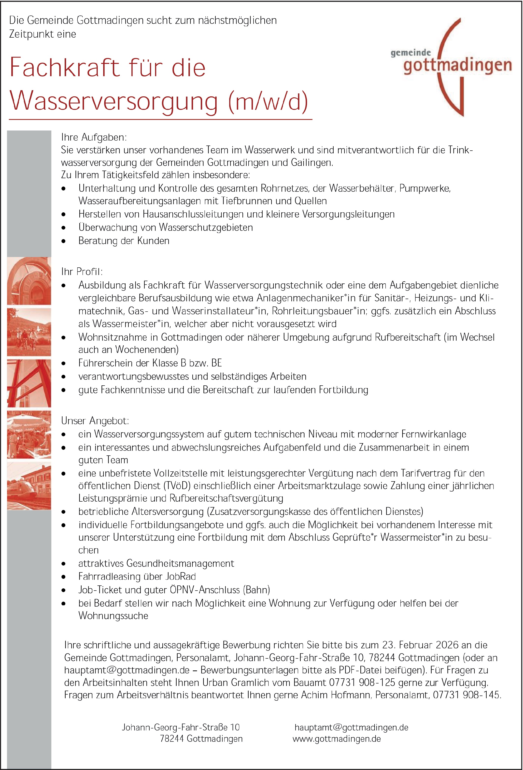 Fachkraft für Wasserversorgungstechnik (m/w/d)