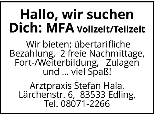 Medizinische Fachangestellte MFA m/w/d