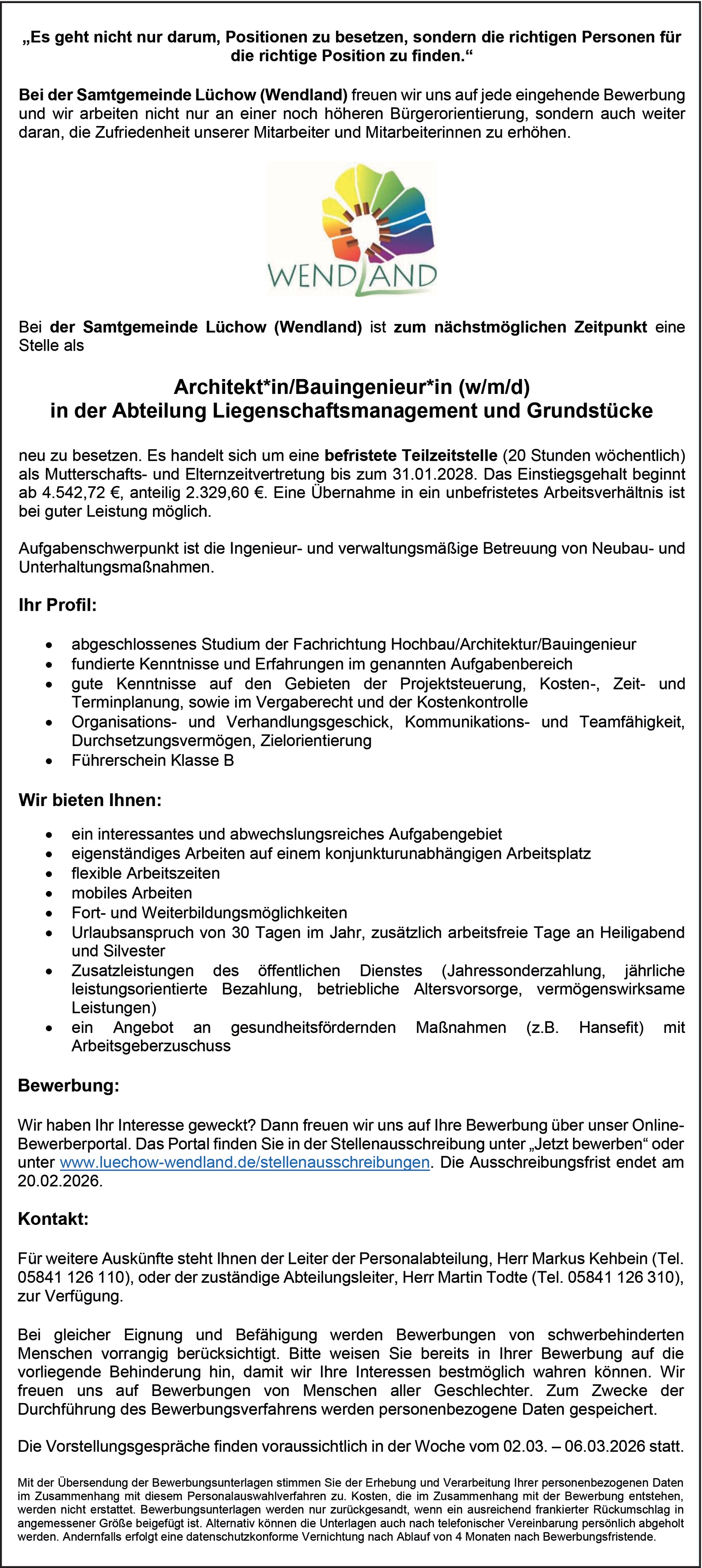 Hochbauingenieur/in öffentlicher Dienst