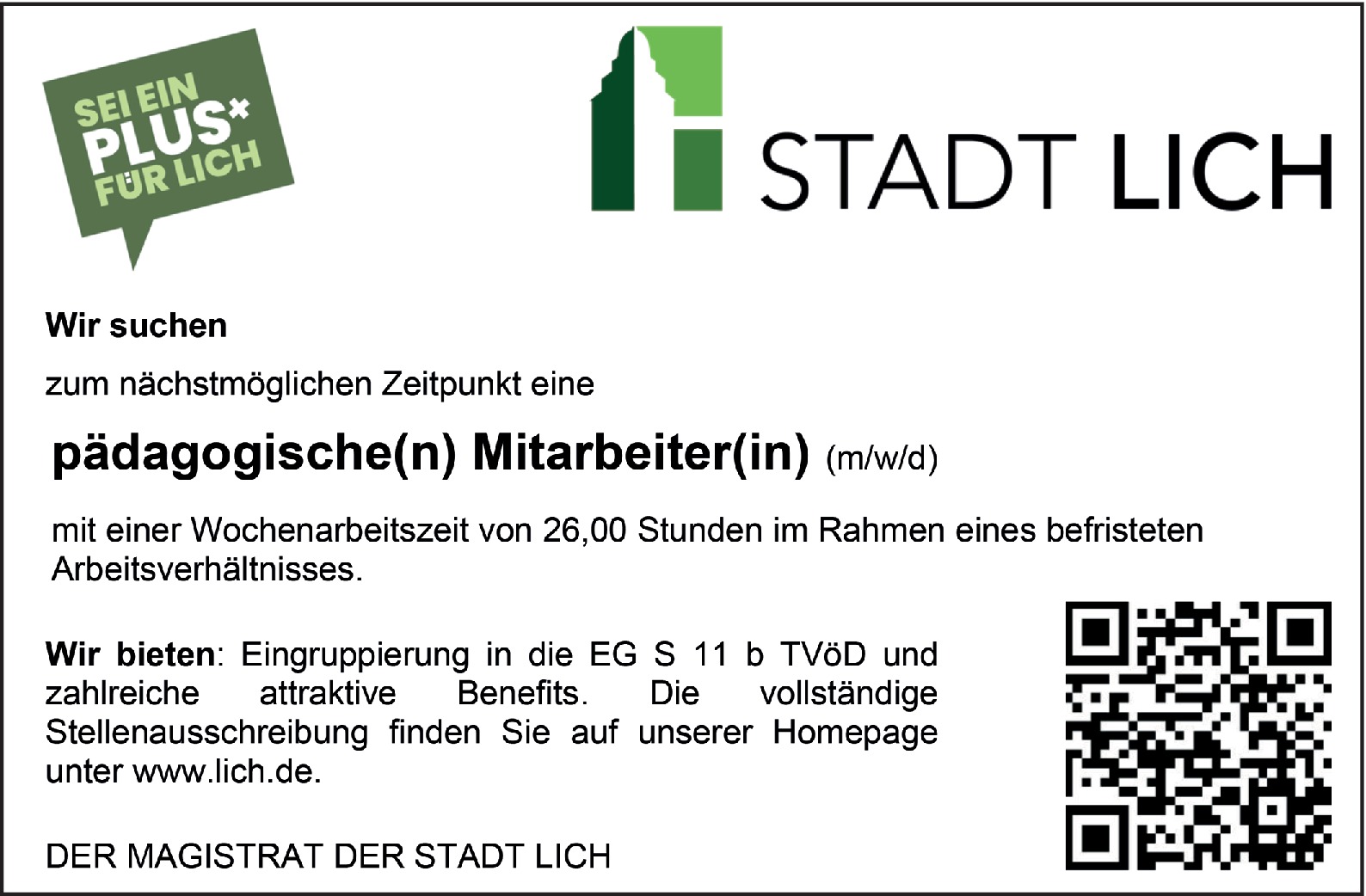 pädagogische(n) Mitarbeiter(in) (m/w/d)