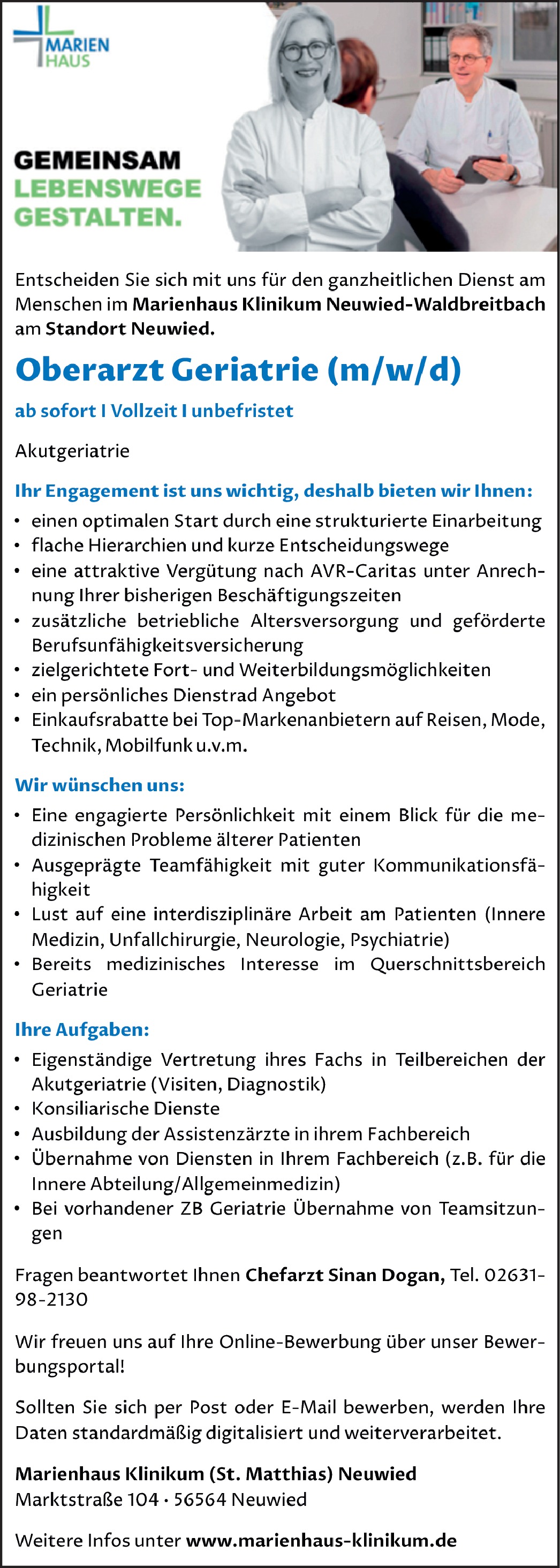 Oberarzt / Oberärztin Geriatrie