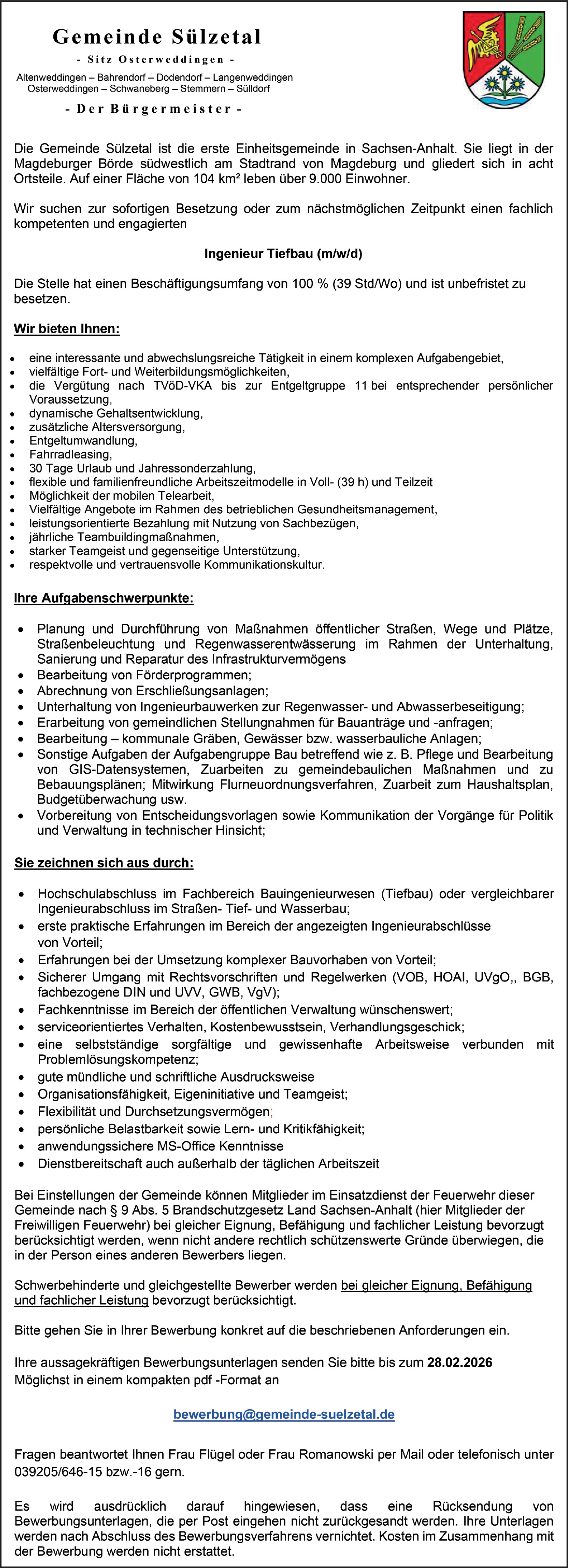 Bauingenieur/in Tiefbau öffentlicher Dienst