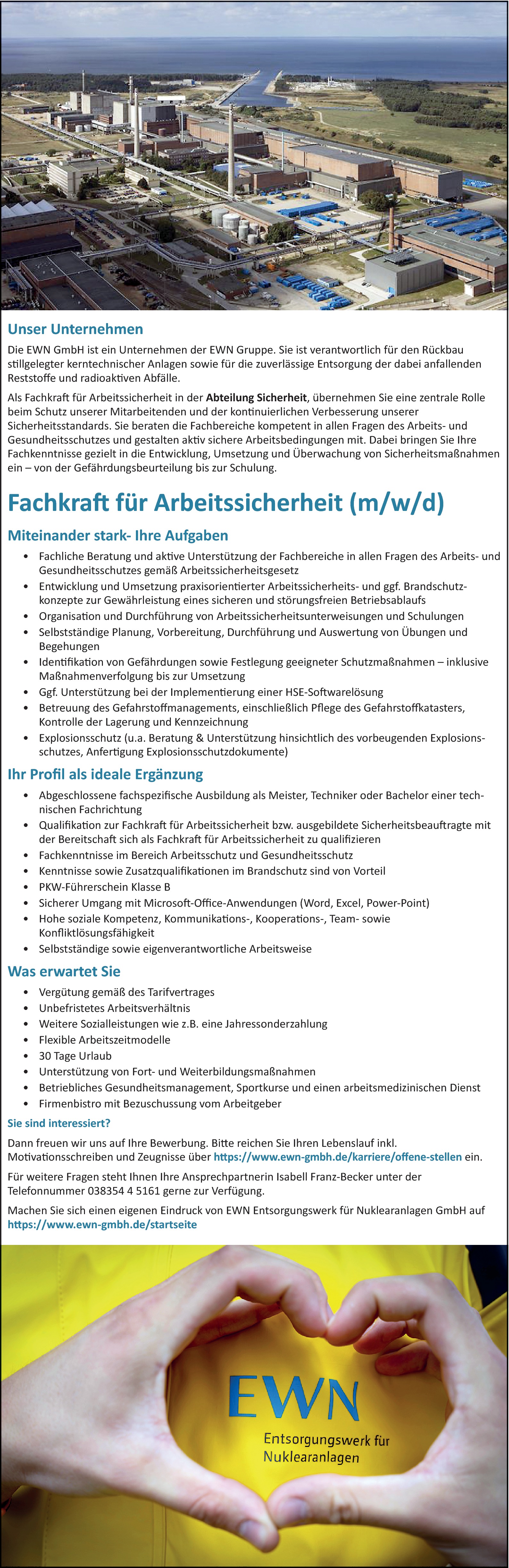  Fachkraft für Arbeitssicherheit (m/w/d)