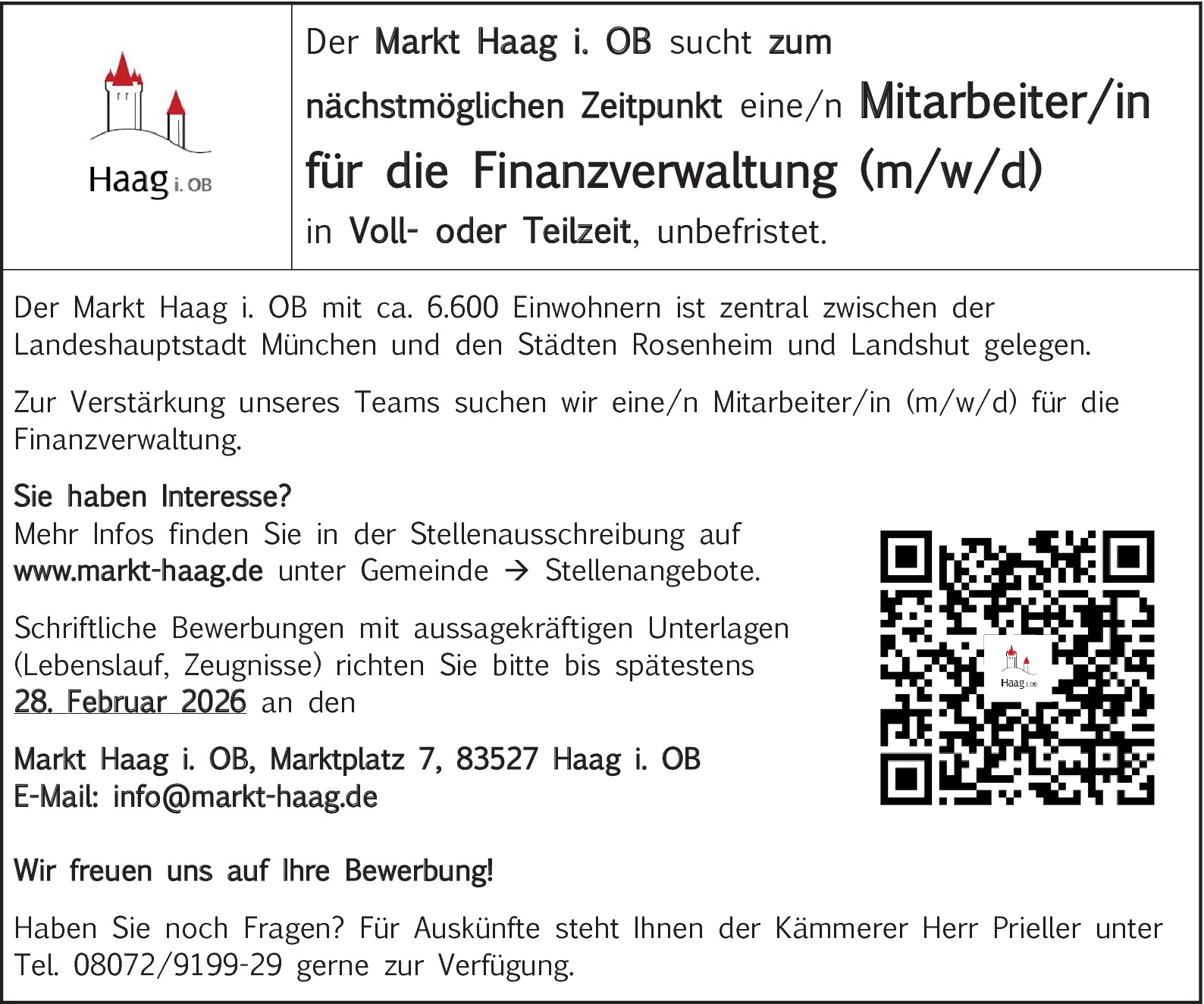 Verwaltungsfachangestellten (VFA-K) m/w/d