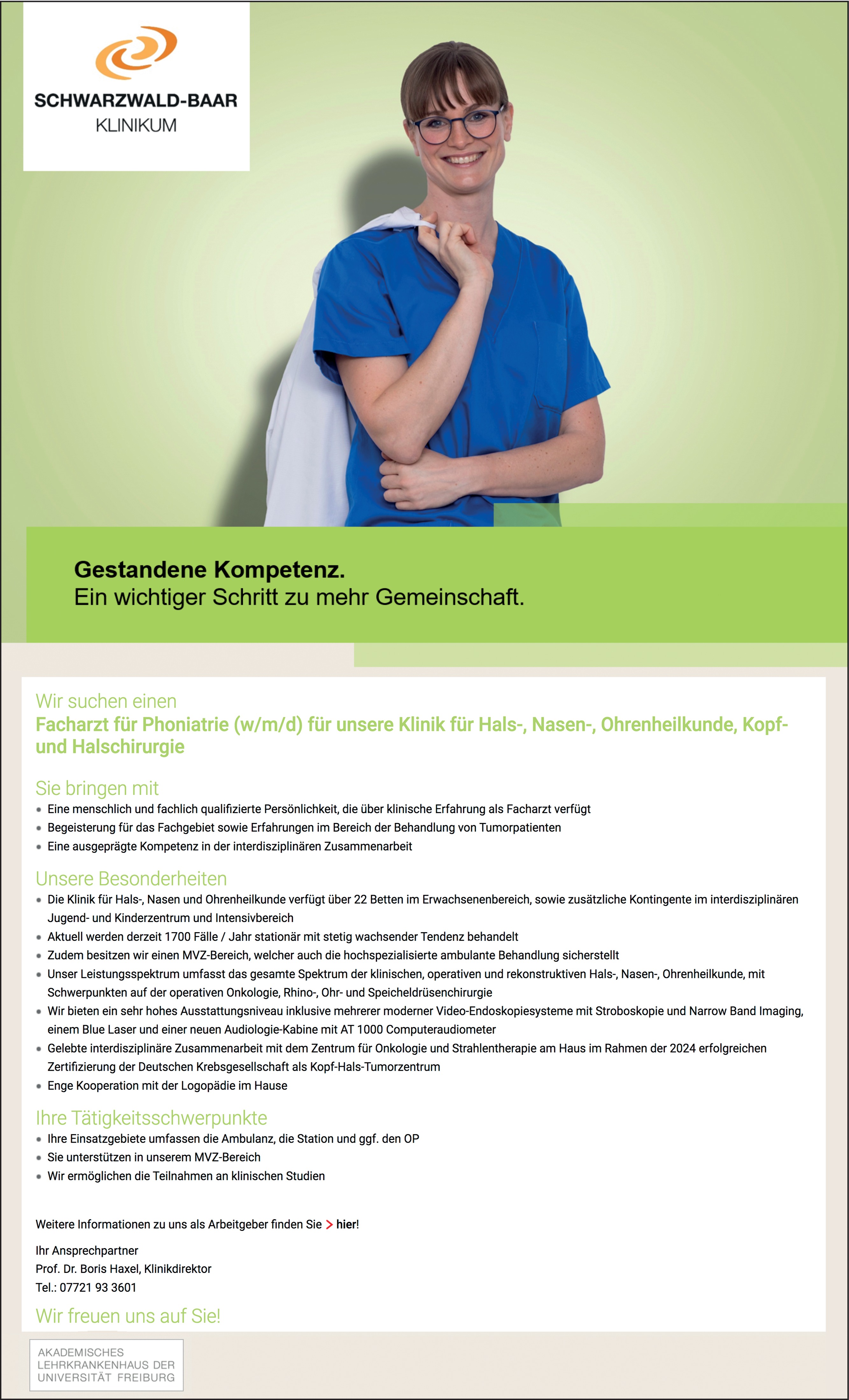 Facharzt / Fachärztin für Phoniatrie  