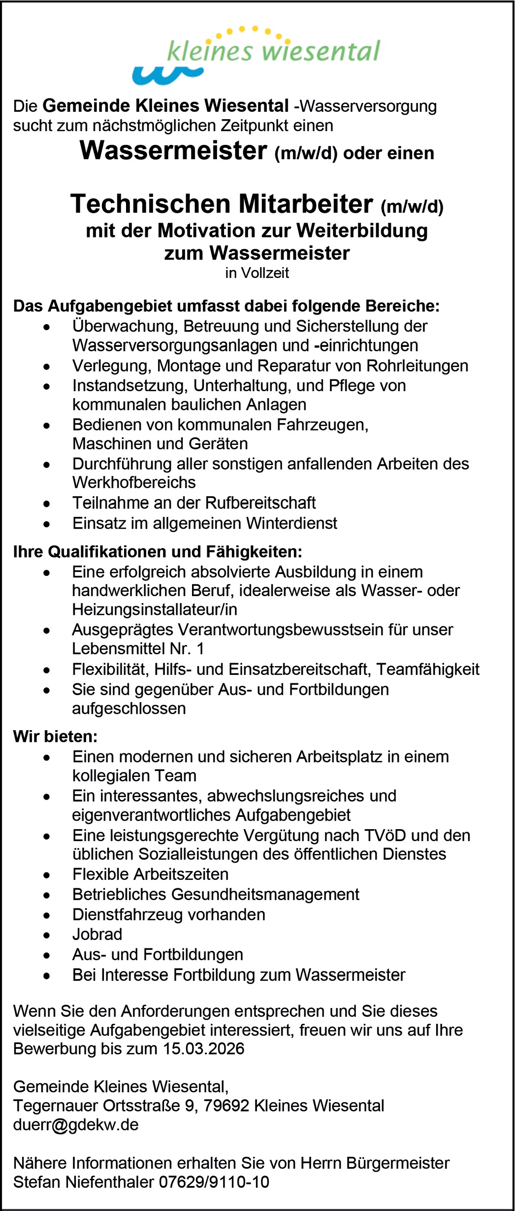 Wassermeister m/w/d