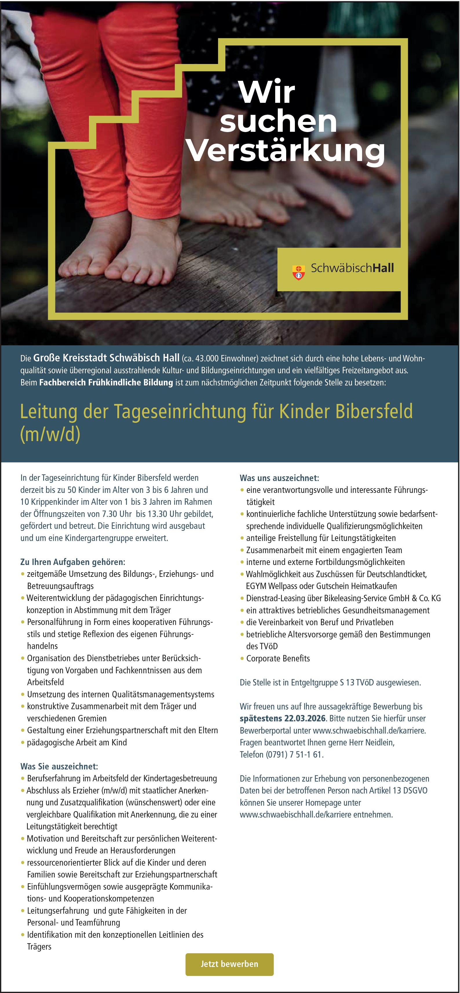 Erzieher / Kita Leitung (m/w/d)