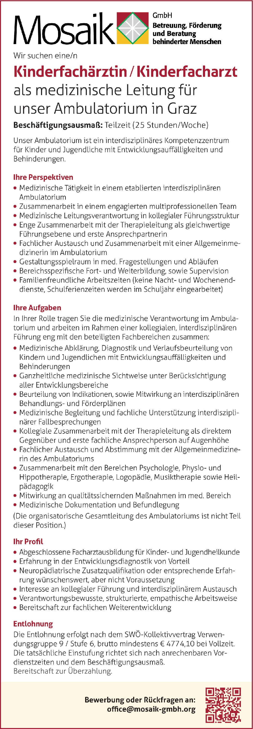 Kinderfachärztin / Kinderfacharzt