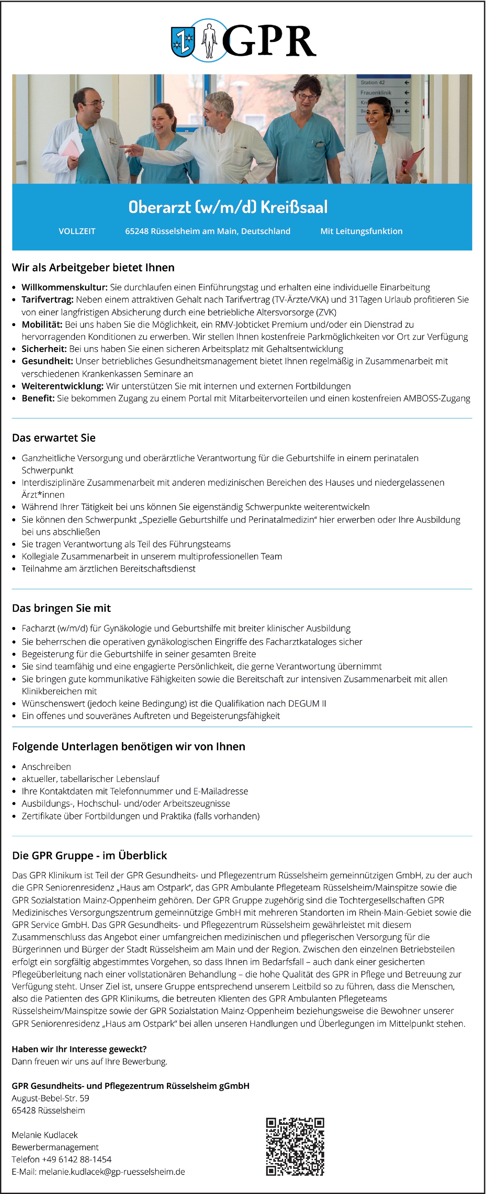 Oberarzt m/w/d Kreißsaal