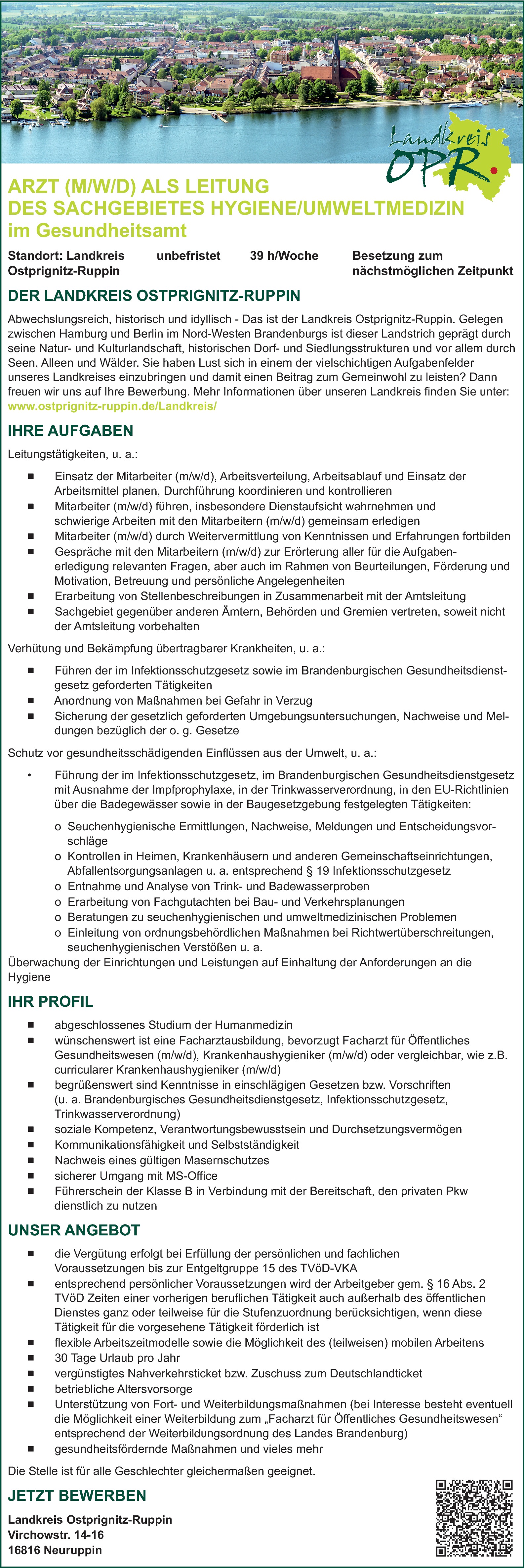 Facharzt öffentliches Gesundheitswesen (m/w/d)