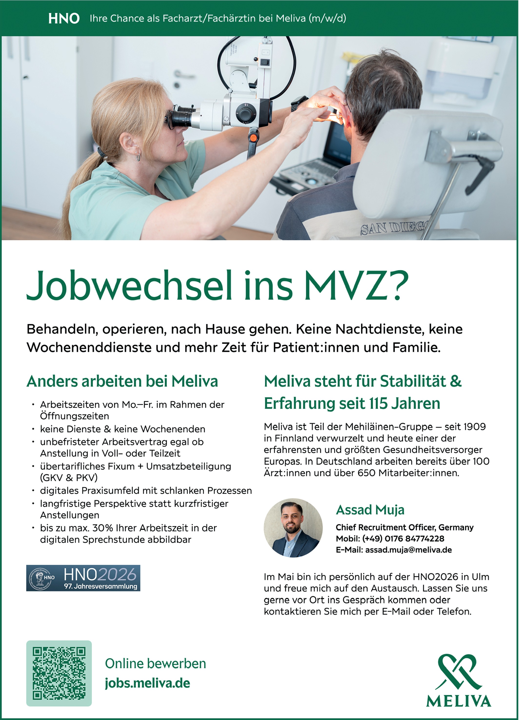 Facharzt / Fachärztin HNO