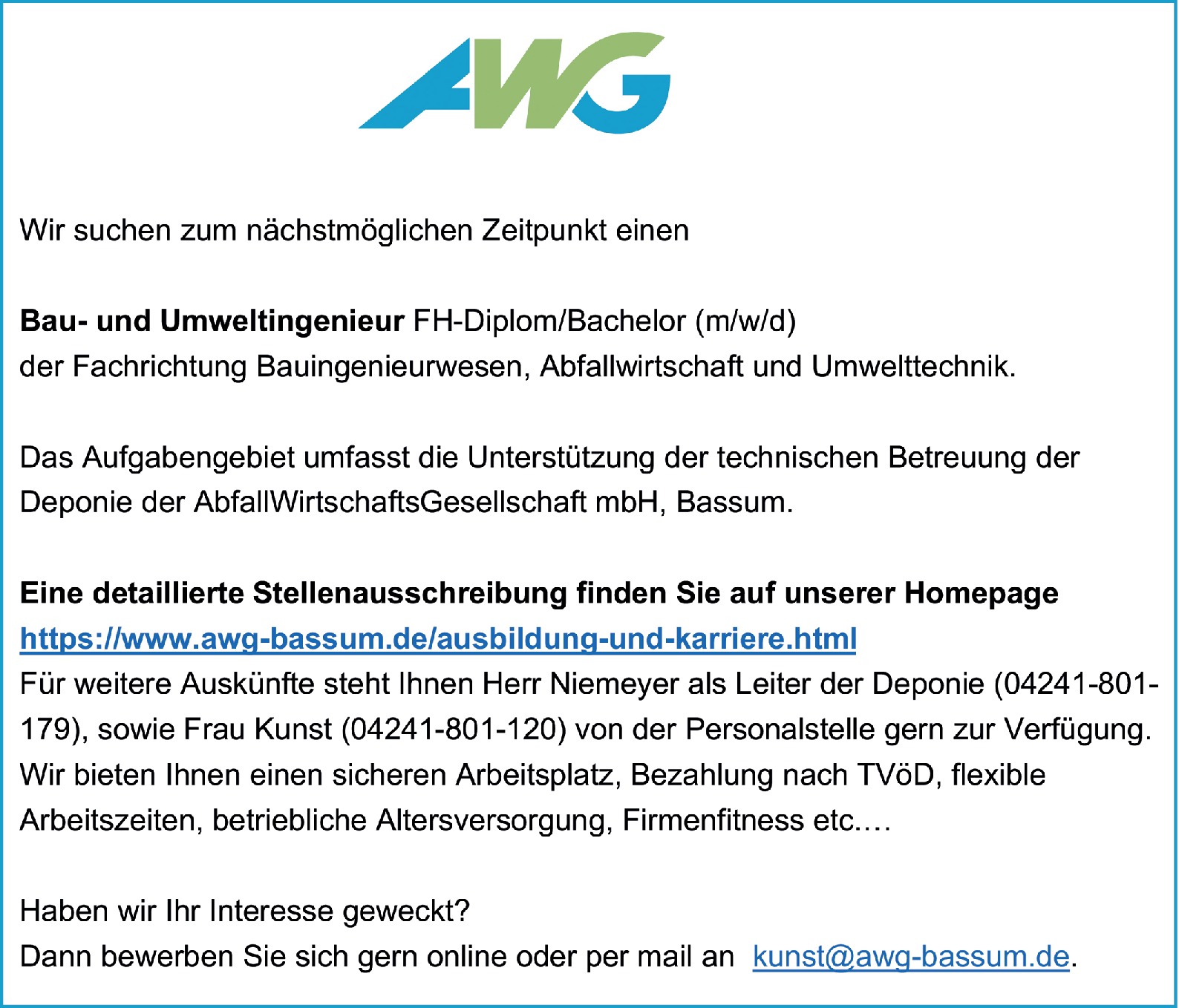 Bau- und Umweltingenieur m/w/d