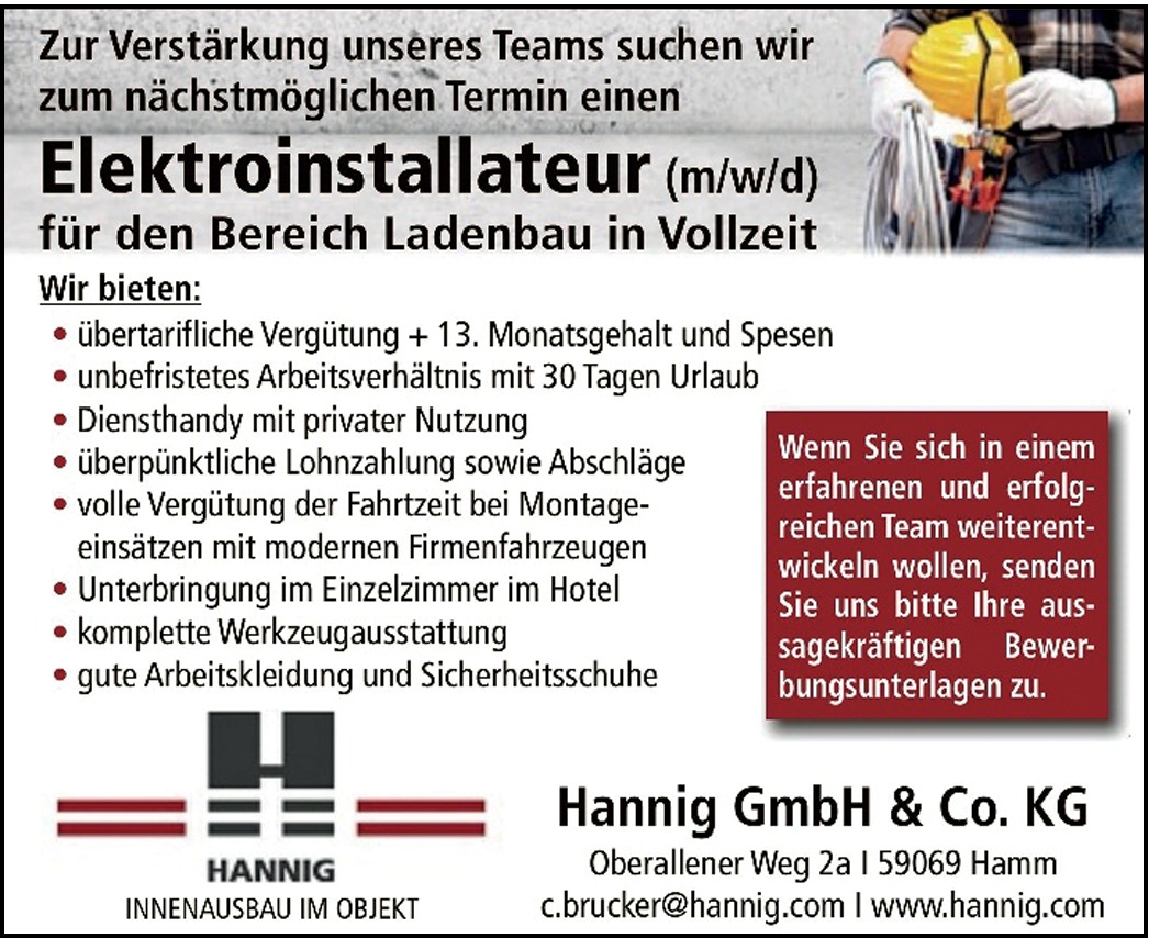 Elektroinstallateur m/w/d