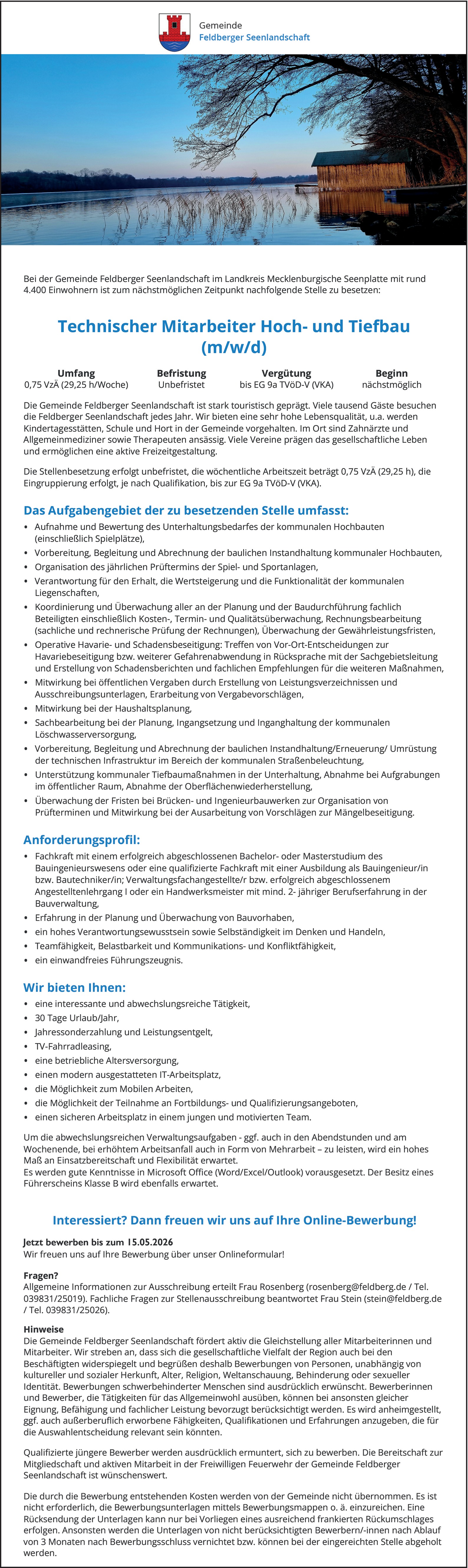 Technischer Mitarbeiter Hoch- und Tiefbau(m/w/d)