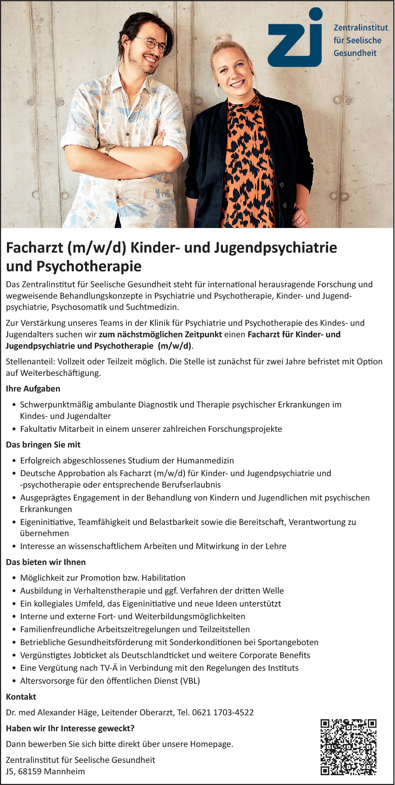 Facharzt Kinder- und Jungendpsychiatrie (m/w/d)