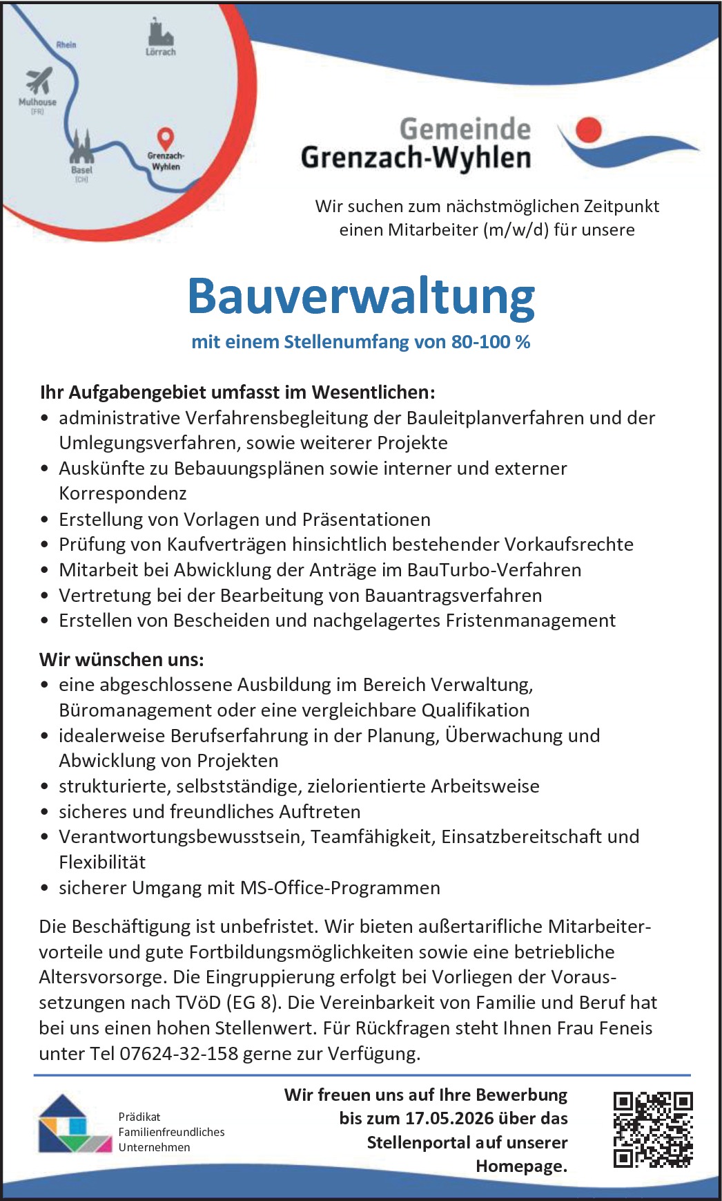 Mitarbeiter (m/w/d) für unsere Bauverwaltung