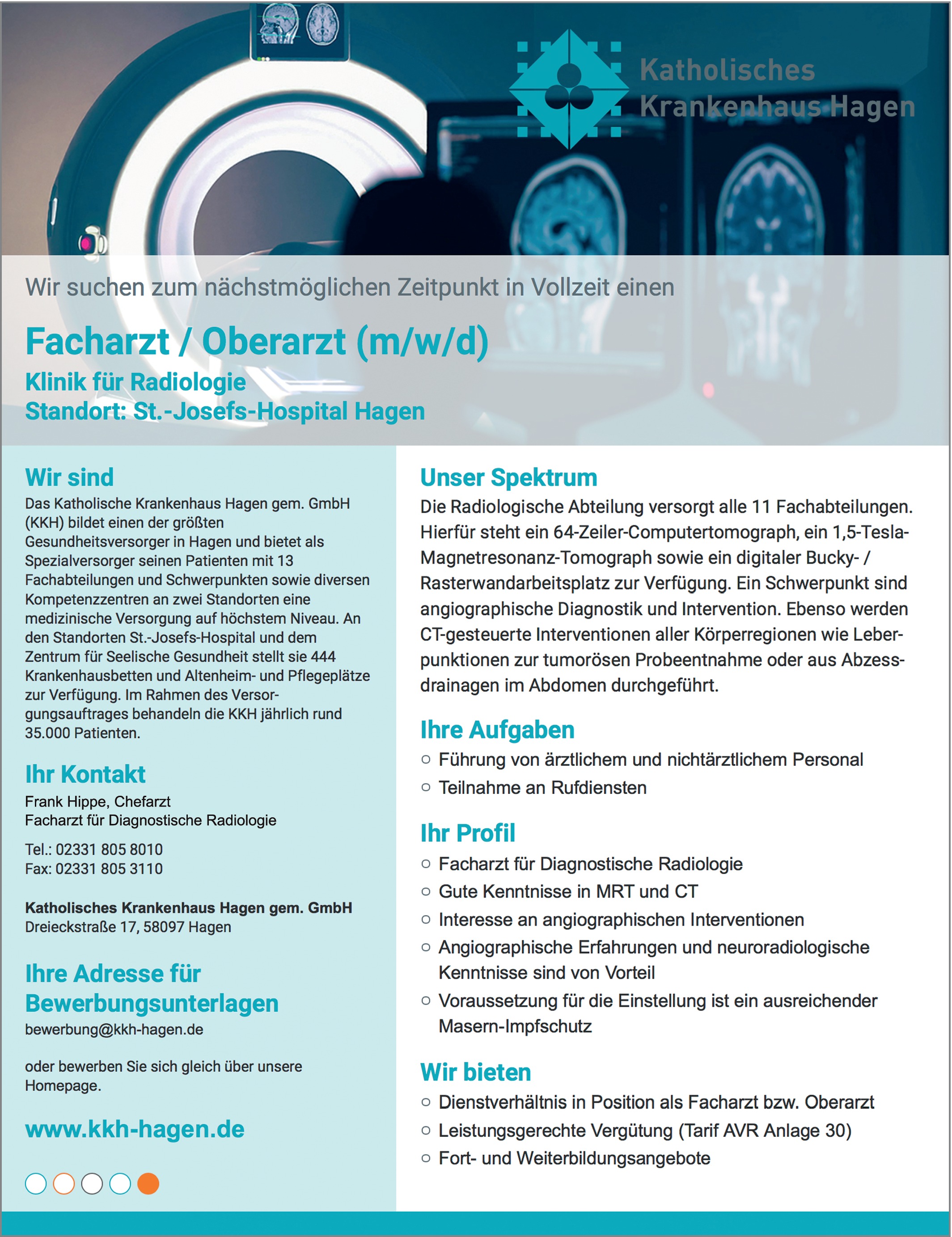 Facharzt / Oberarzt für Diagnostische Radiologie m/w/d