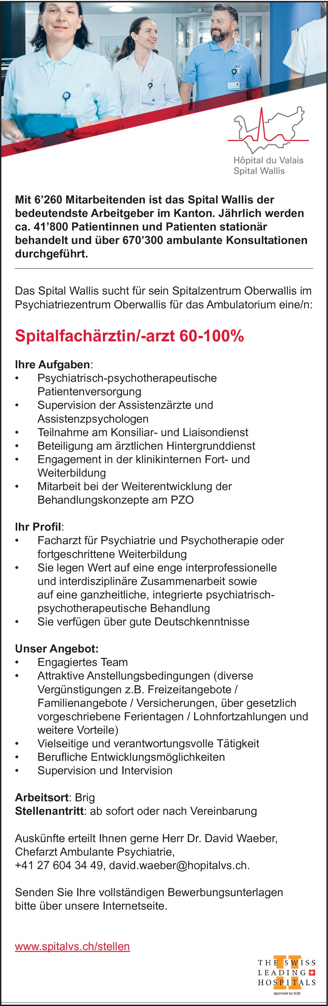 Facharzt für Psychiatrie und Psychotherapie (m/w/d)