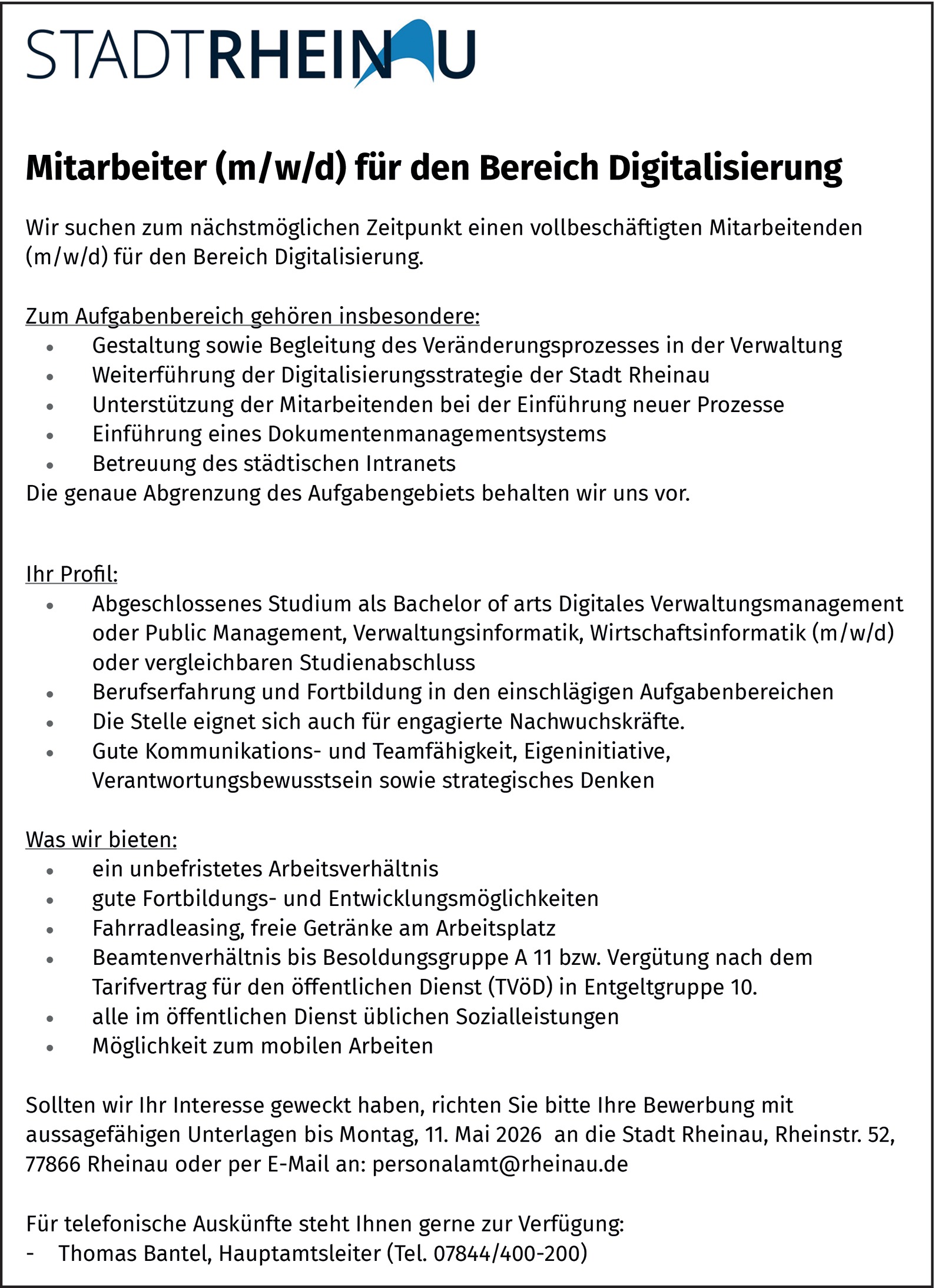  Mitarbeiter (m/w/d) Digitalisierung