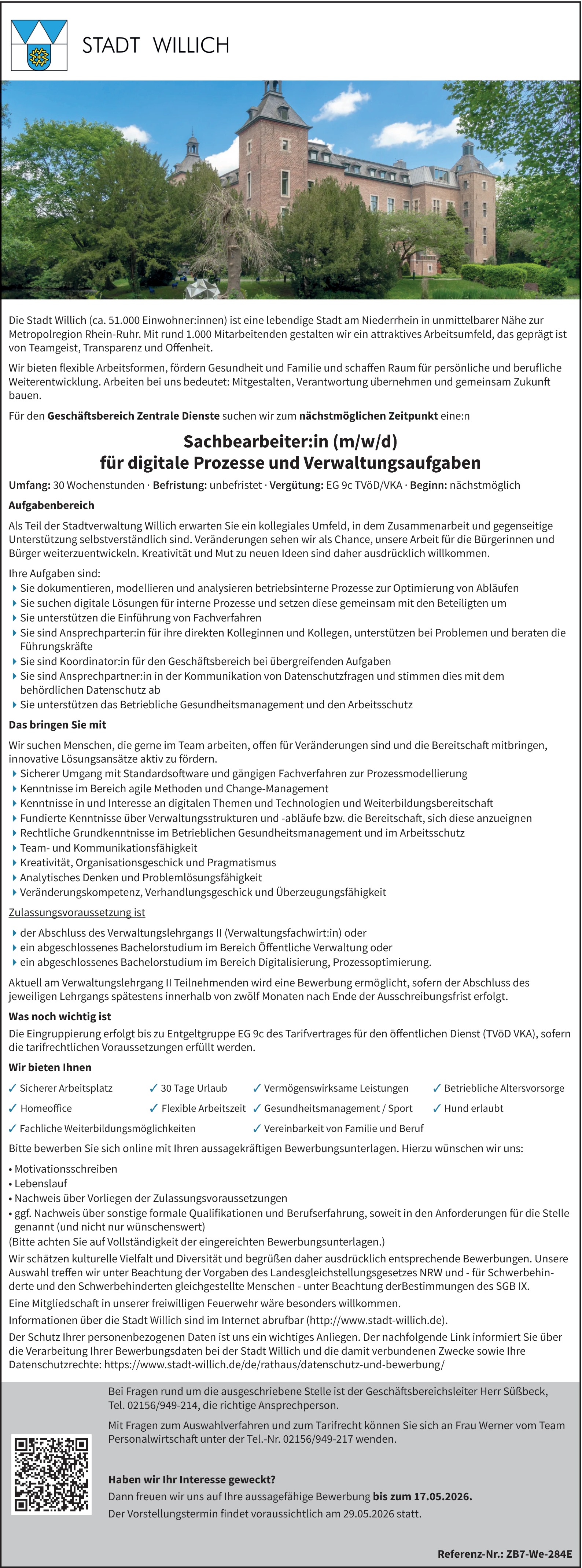 Sachbearbeiter:in für digitale Prozesse und Verwaltungsaufgaben (m, w, d)