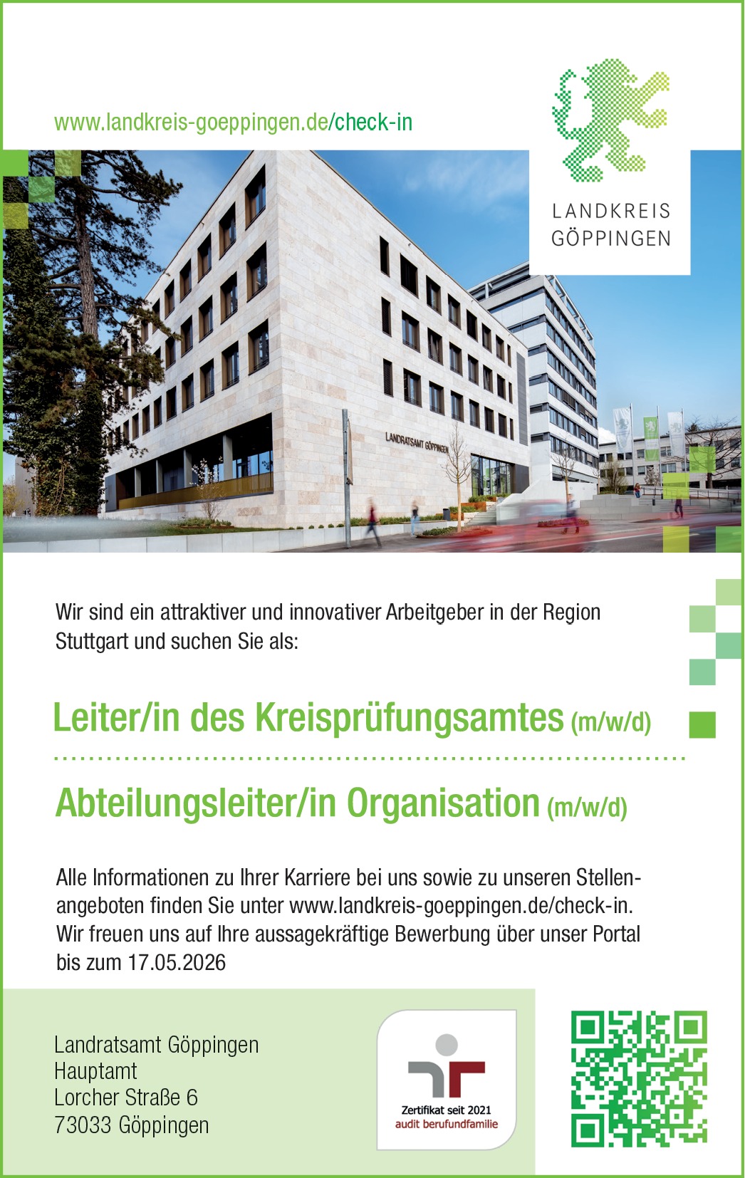 Leiter/in des Kreisprüfungsamtes (m/w/d)