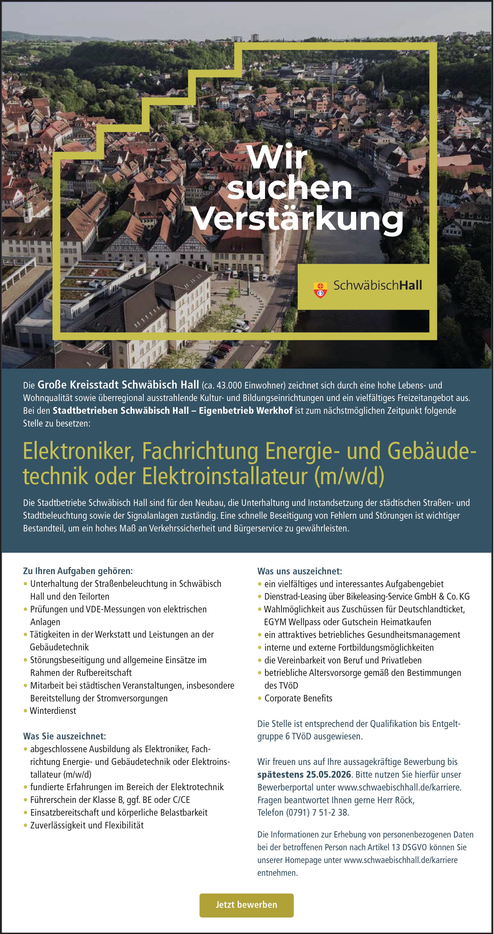 Elektroniker Energie- und Gebäudetechnik / Elektroinstallateur (m/w/d)